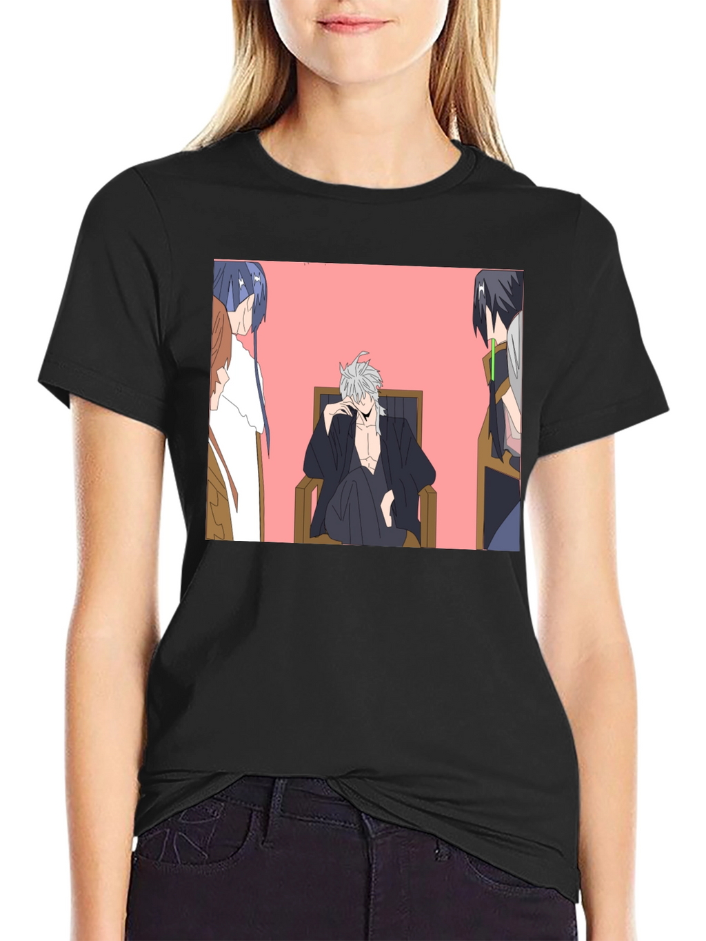 Anime Character Graphic Black T-Shirt