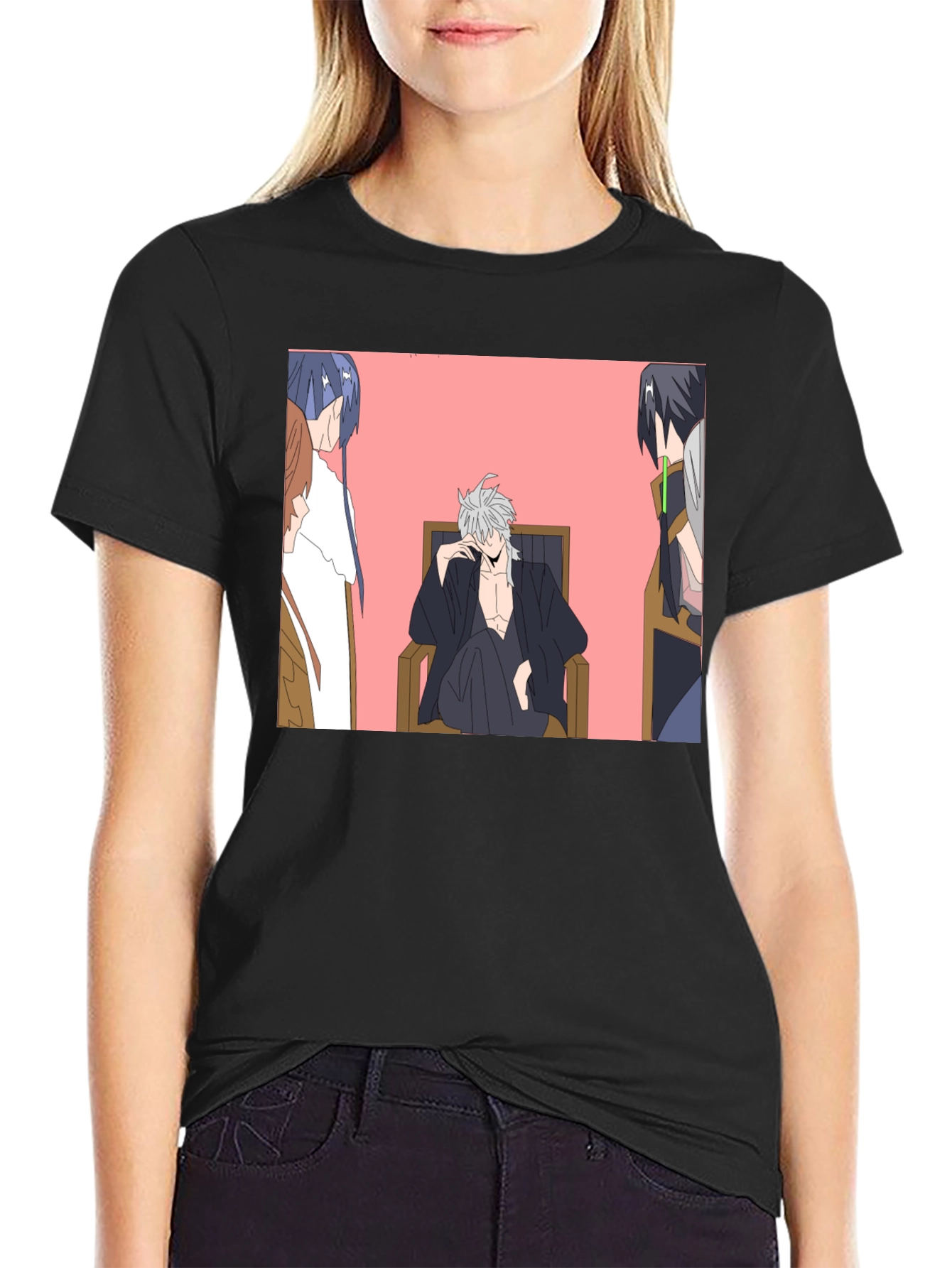 Anime Character Graphic Black T-Shirt