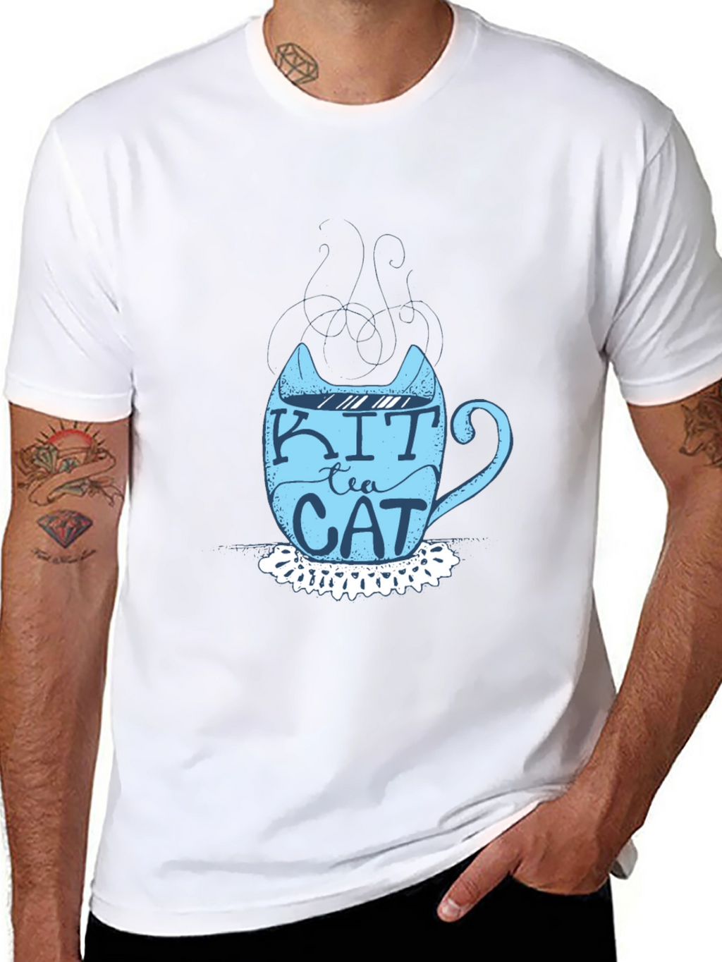 Kit Tea Cat T-Shirt - Fun Cat Lover Tee