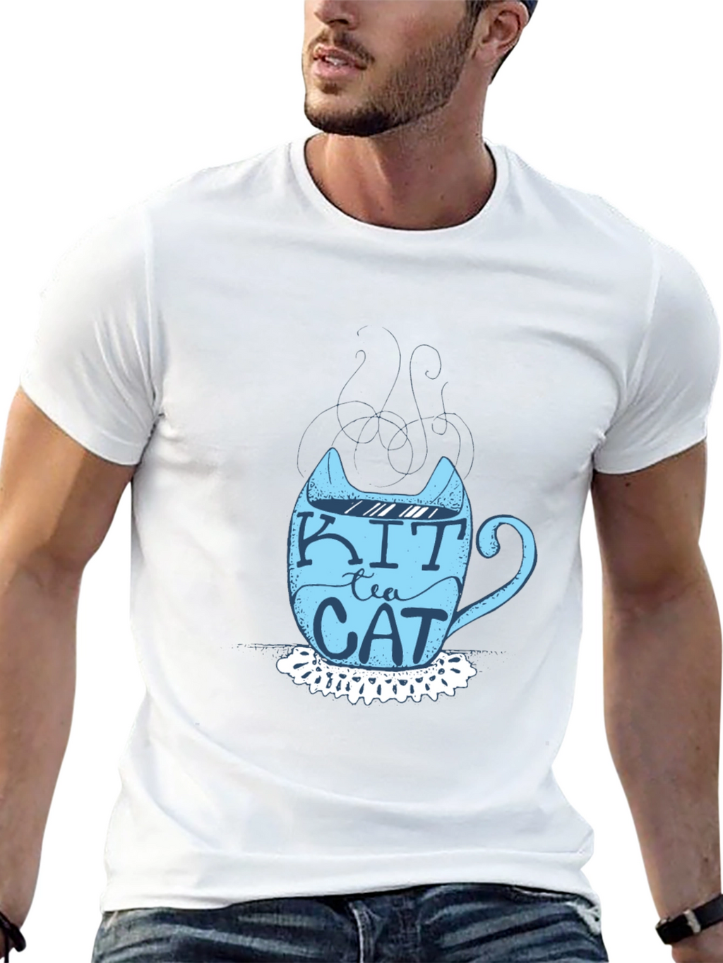 Kit Tea Cat T-Shirt - Fun Cat Lover Tee