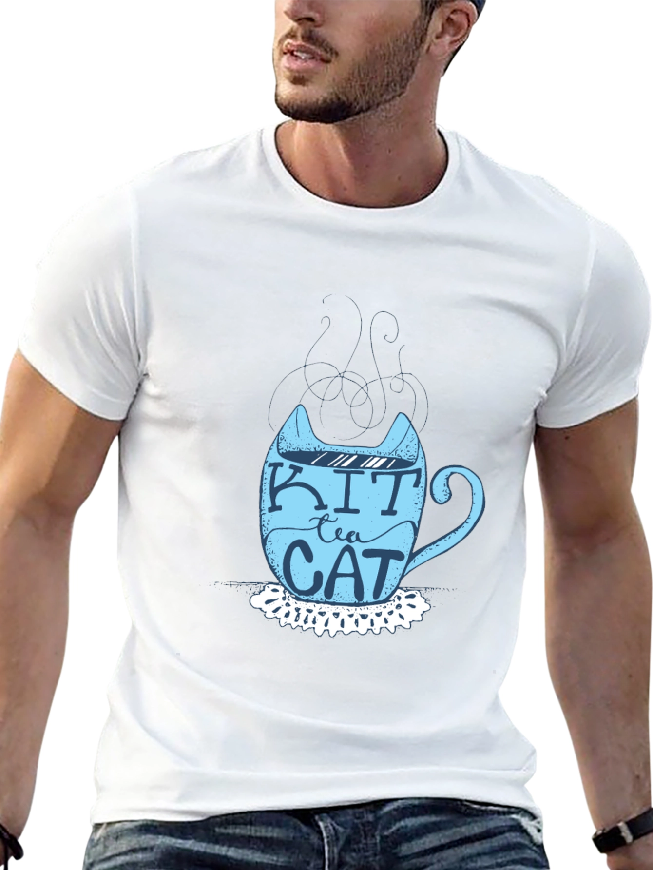 Kit Tea Cat T-Shirt - Fun Cat Lover Tee