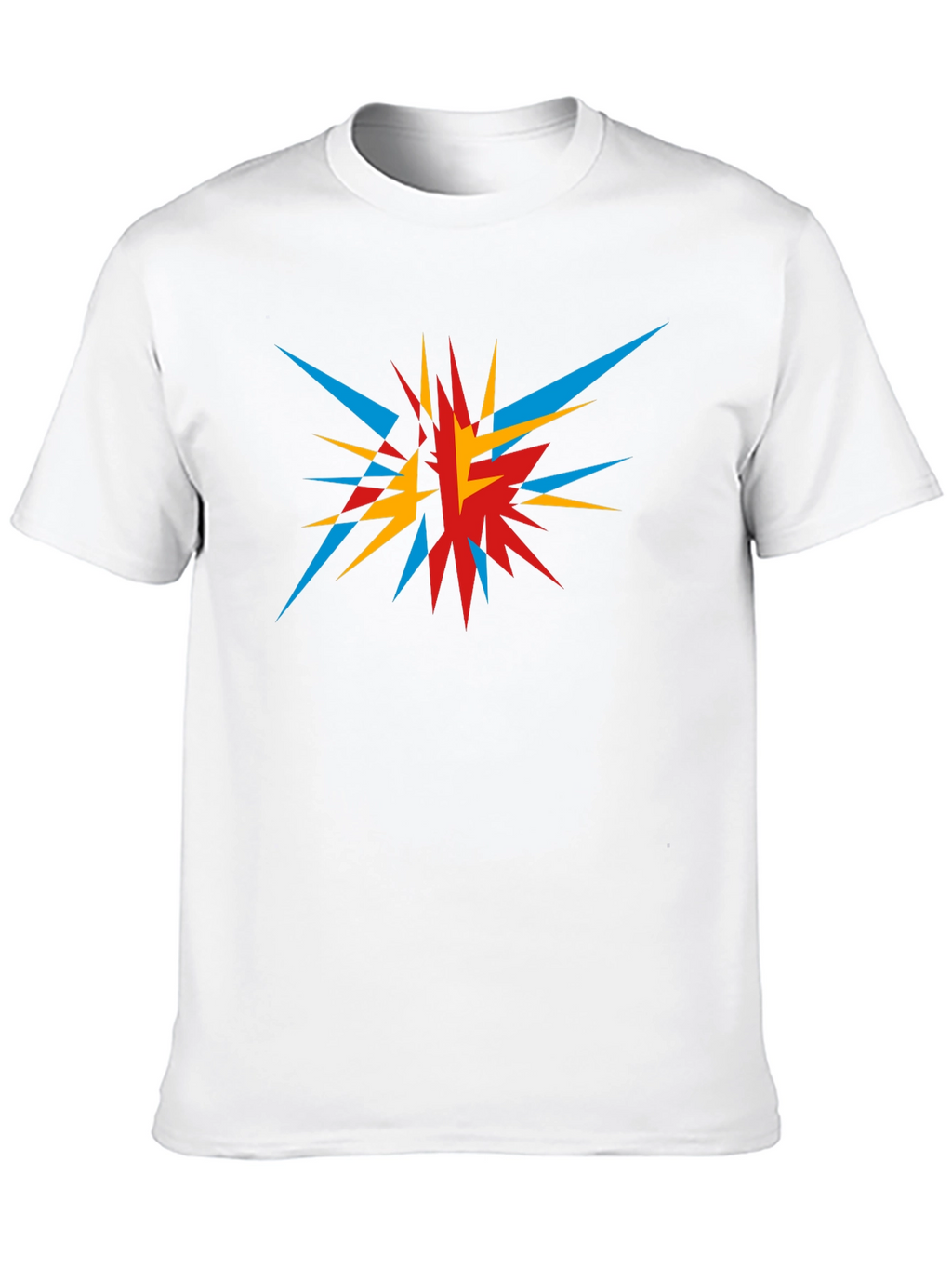 Abstract Geometric Burst Graphic Tee - Black