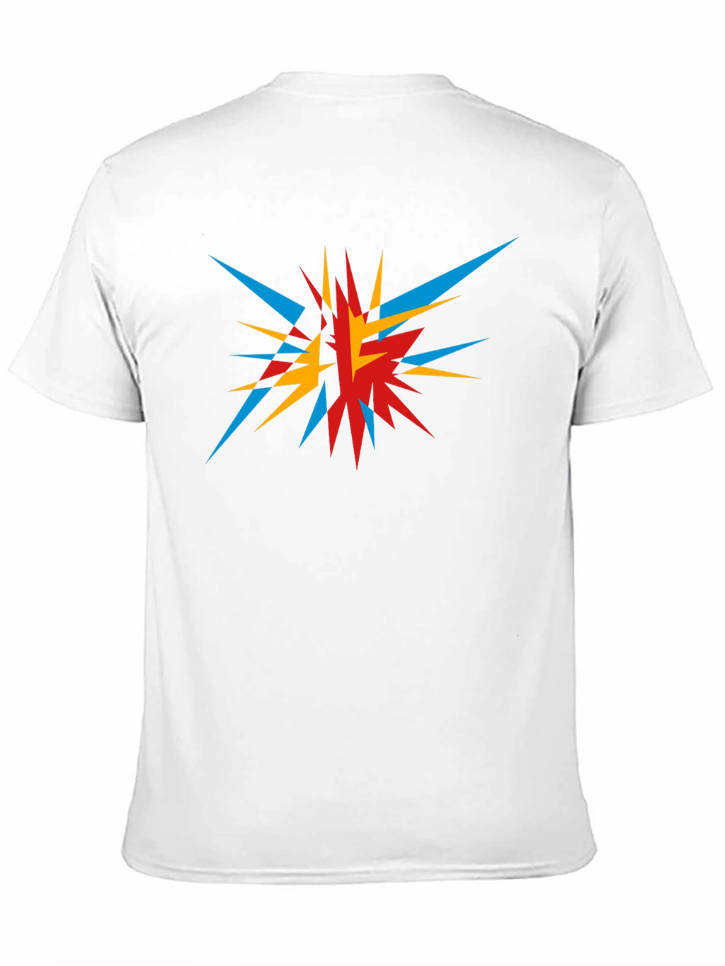 Abstract Geometric Burst Graphic Tee - Black
