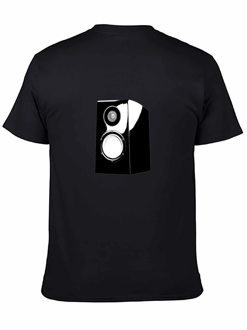 Speaker Graphic Tee - Black Cotton Casual Wear