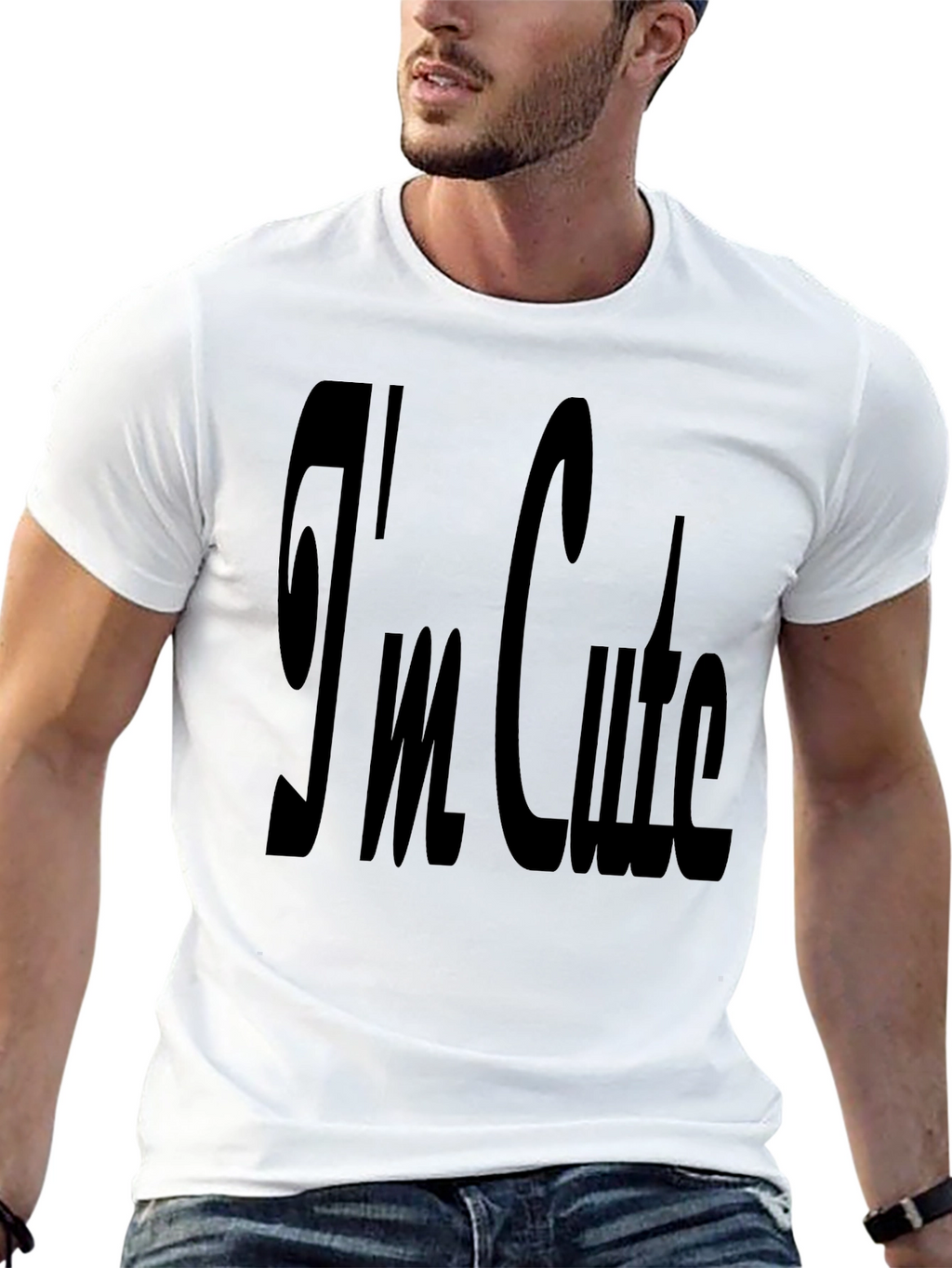 Im Cute Graphic Black Tee - Stylish & Comfy