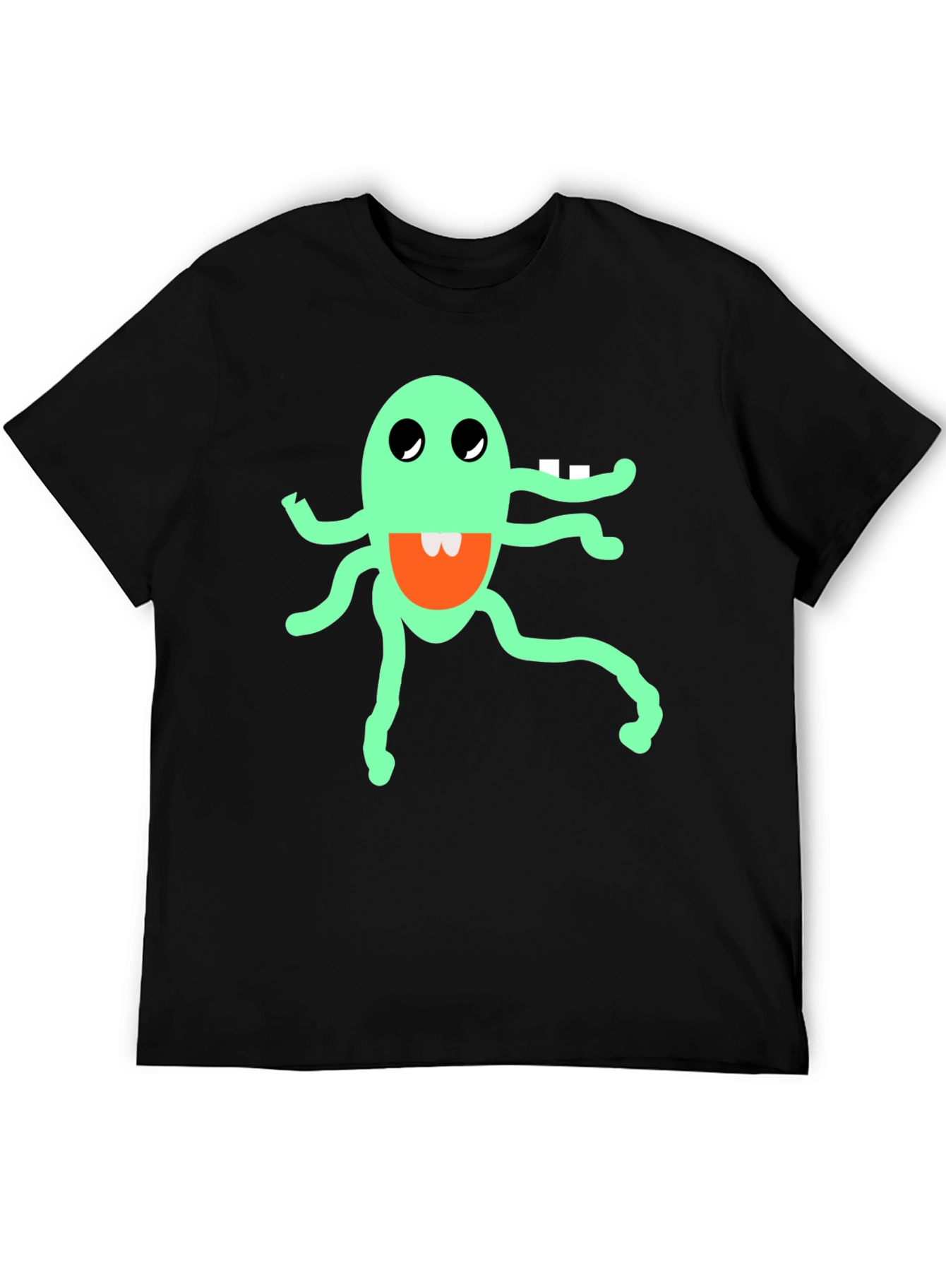 Funky Monster Graphic Tee - Black Cotton Blend