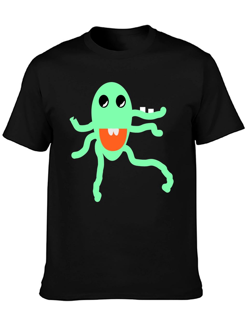 Funky Monster Graphic Tee - Black Cotton Blend