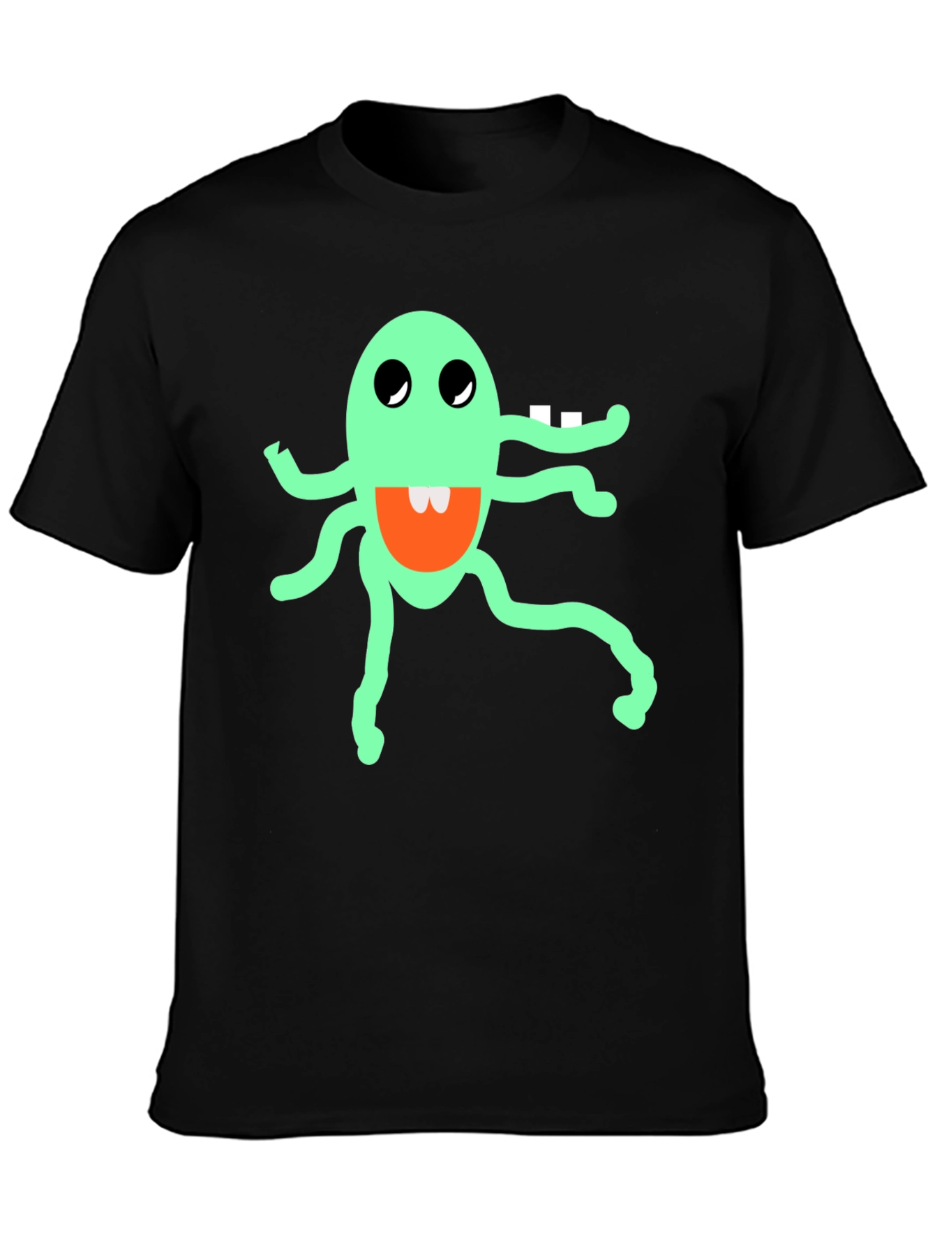 Funky Monster Graphic Tee - Black Cotton Blend