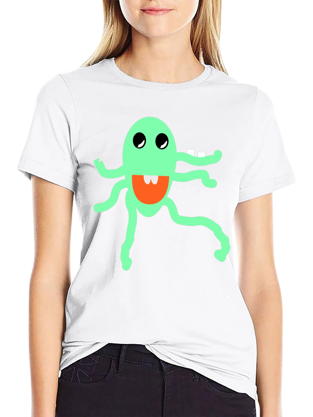 Funky Monster Graphic Tee - Black Cotton Blend