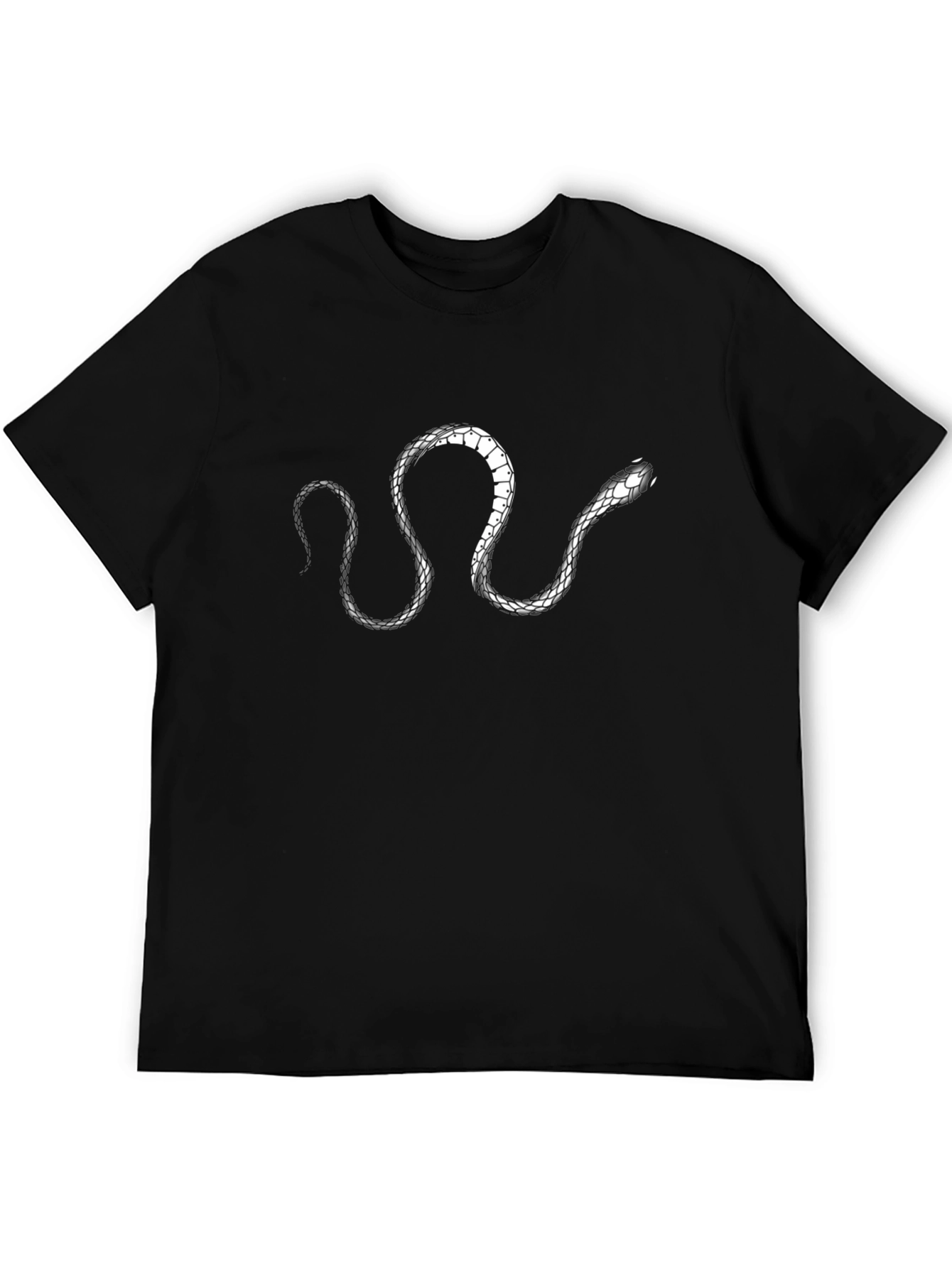 Snake Graphic Tee - Stylish Mens Black T-Shirt