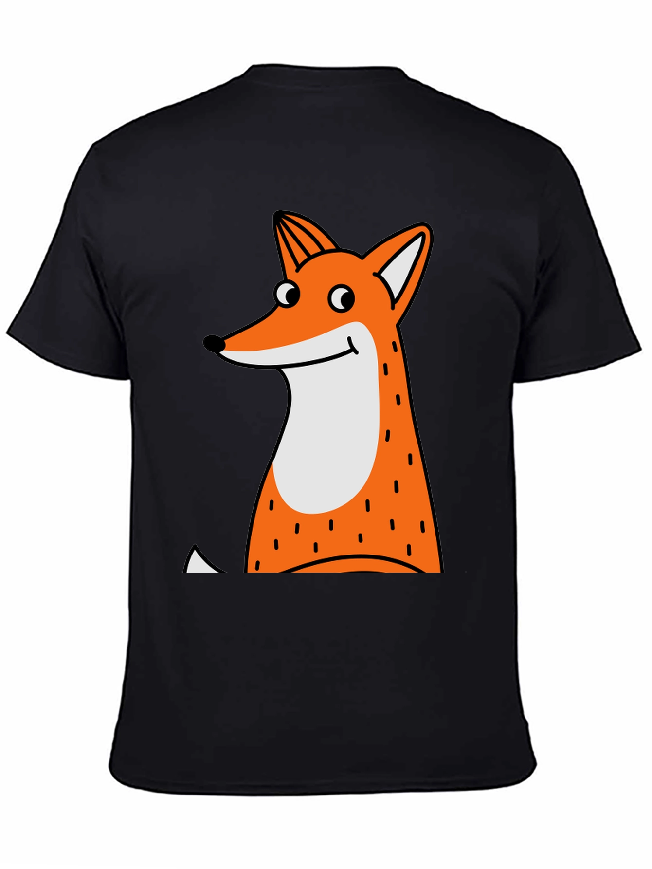 Fun Fox Graphic T-Shirt - Black Cotton Tee