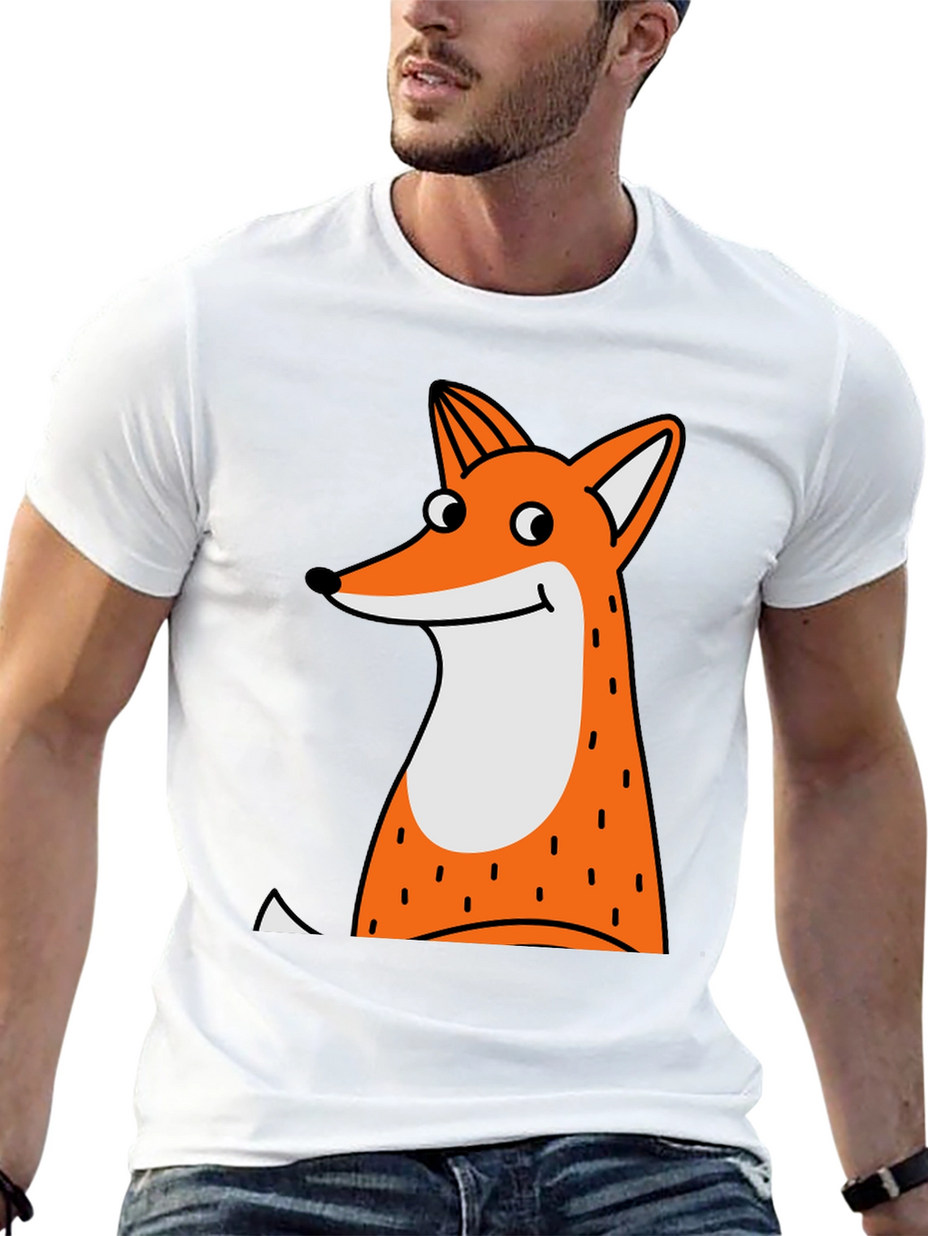 Fun Fox Graphic T-Shirt - Black Cotton Tee