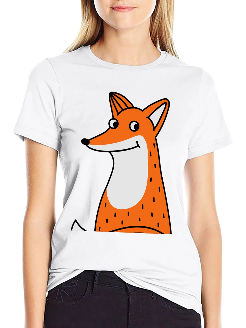 Fun Fox Graphic T-Shirt - Black Cotton Tee