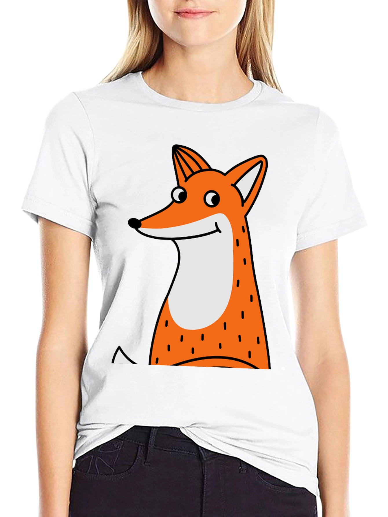 Fun Fox Graphic T-Shirt - Black Cotton Tee