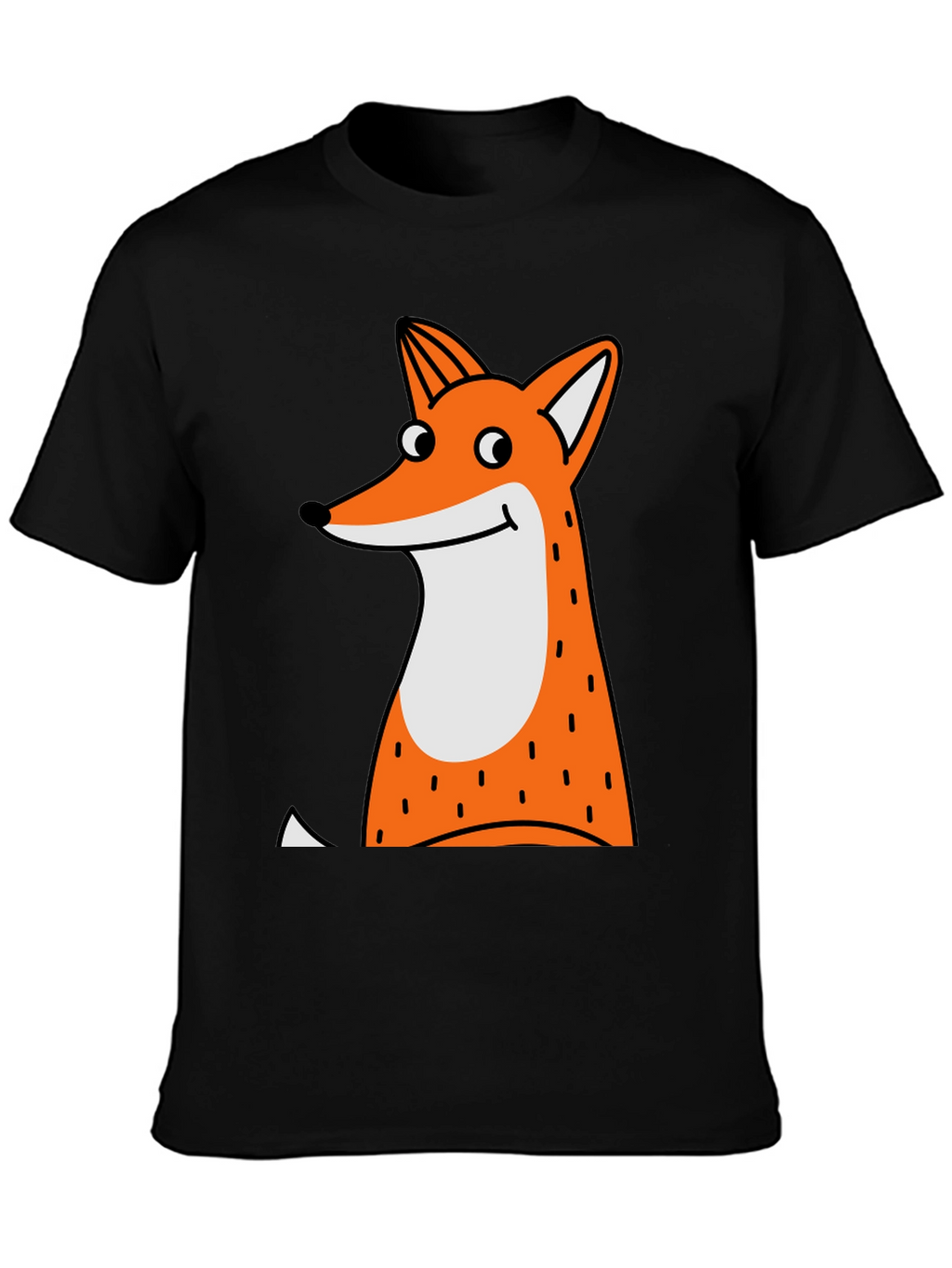 Fun Fox Graphic T-Shirt - Black Cotton Tee