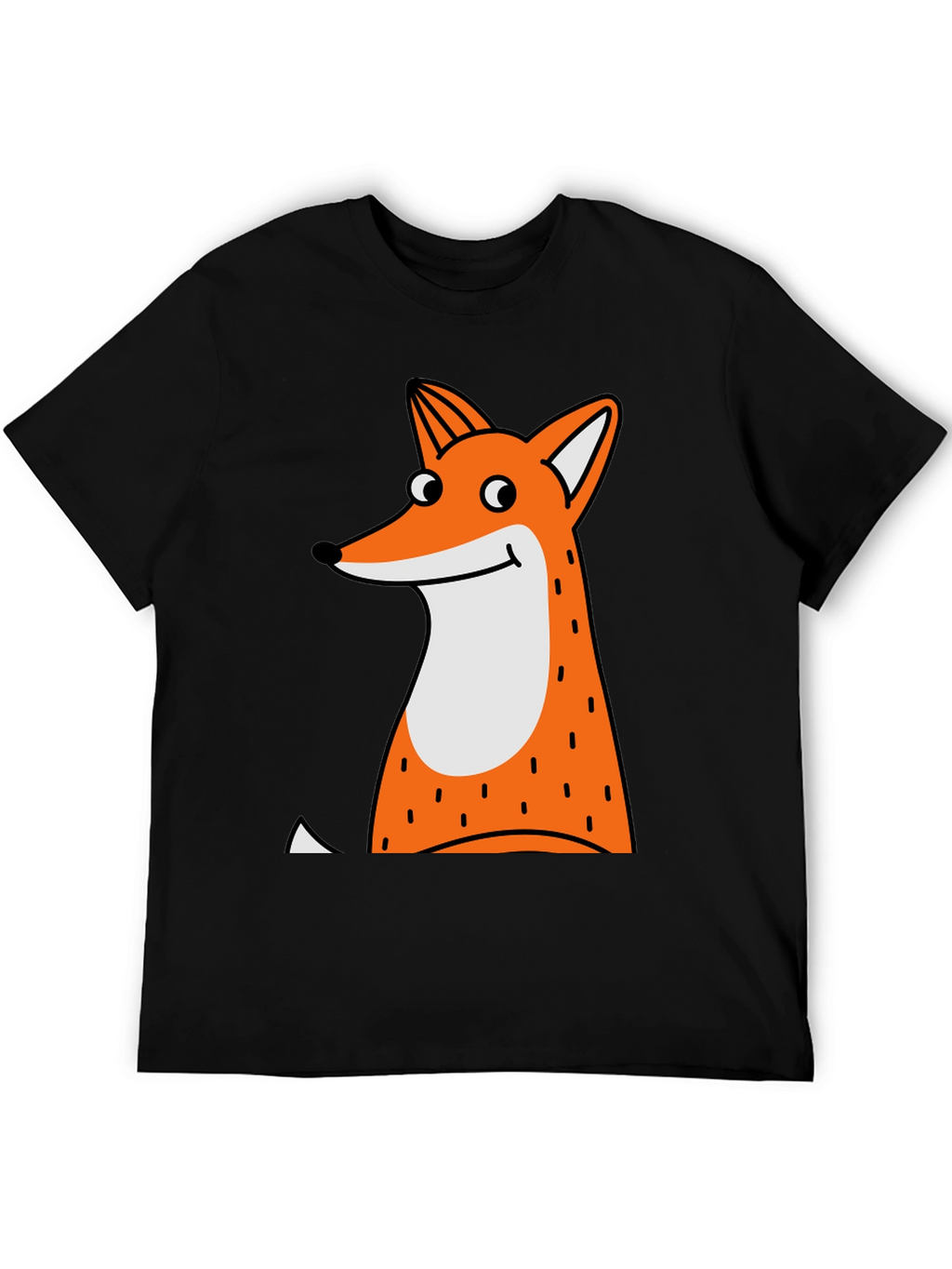 Fun Fox Graphic T-Shirt - Black Cotton Tee