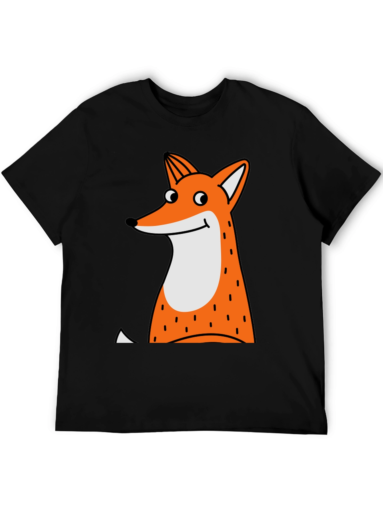 Fun Fox Graphic T-Shirt - Black Cotton Tee