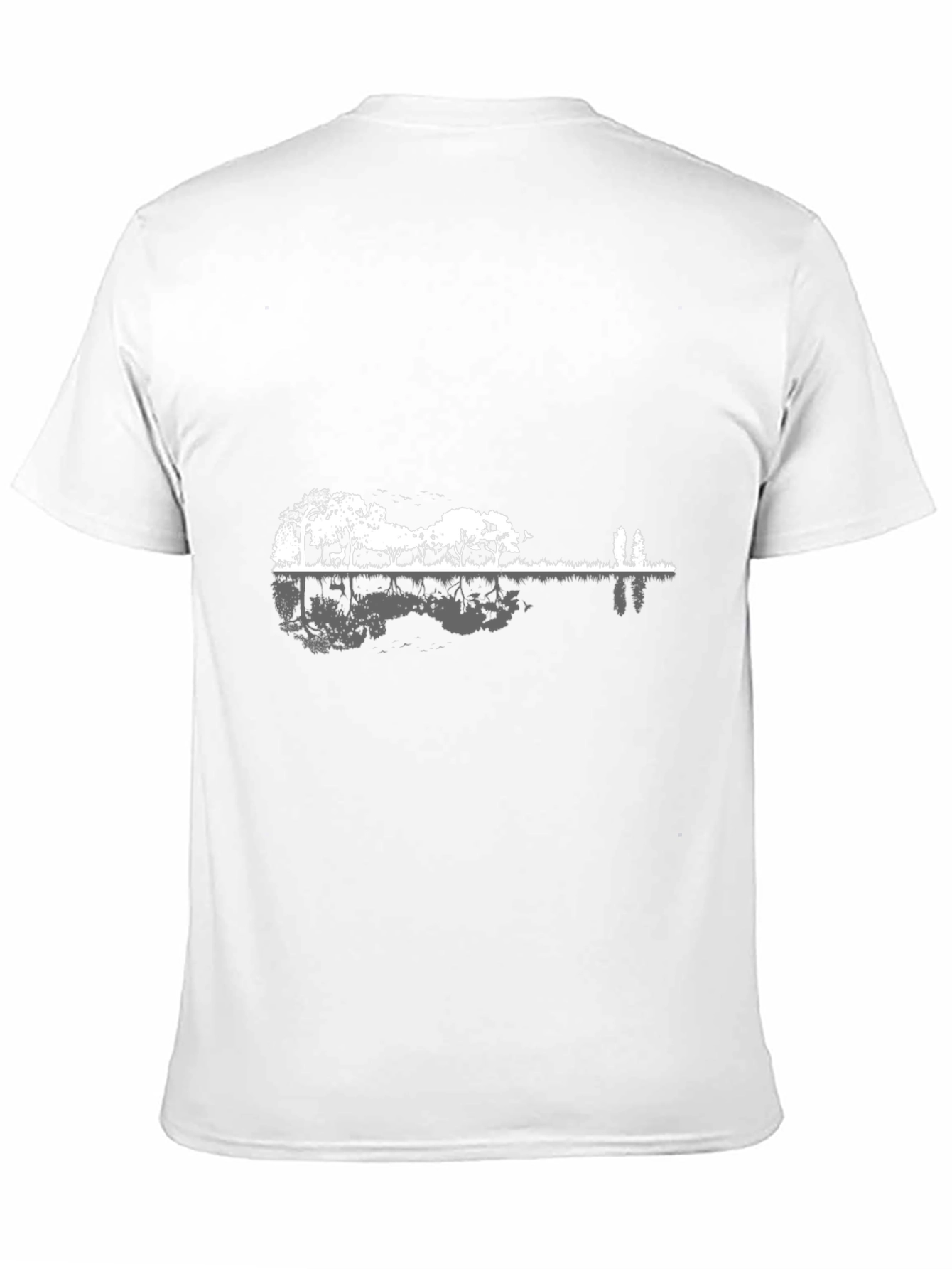 Nature Guitar Graphic Tee - Black Cotton T-Shirt