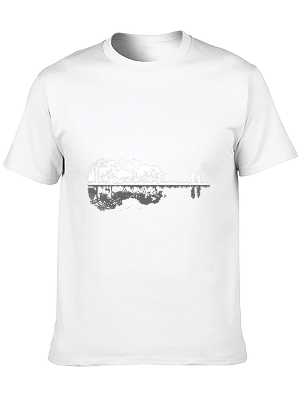 Nature Guitar Graphic Tee - Black Cotton T-Shirt