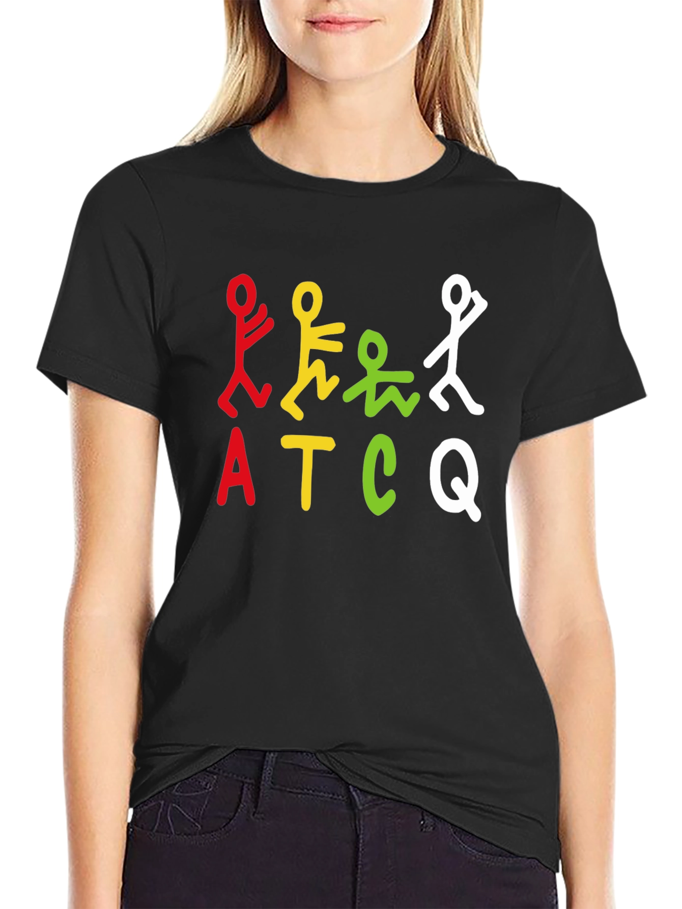 ATCQ Colorful Graphic T-Shirt - Black