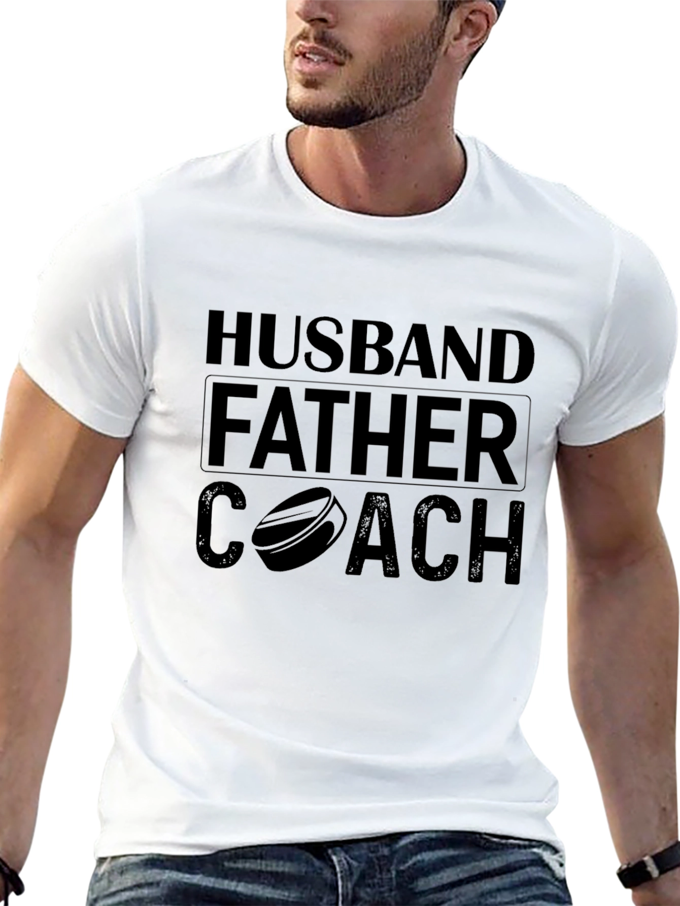 Husband Father Coach T-Shirt Mens Black Tee