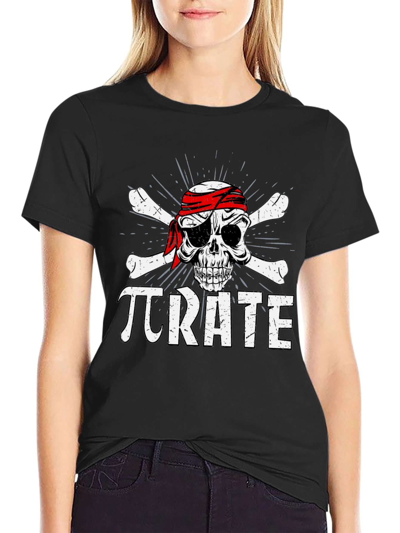 Pi-Rate T-Shirt Skull & Crossbones Funny Math Tee