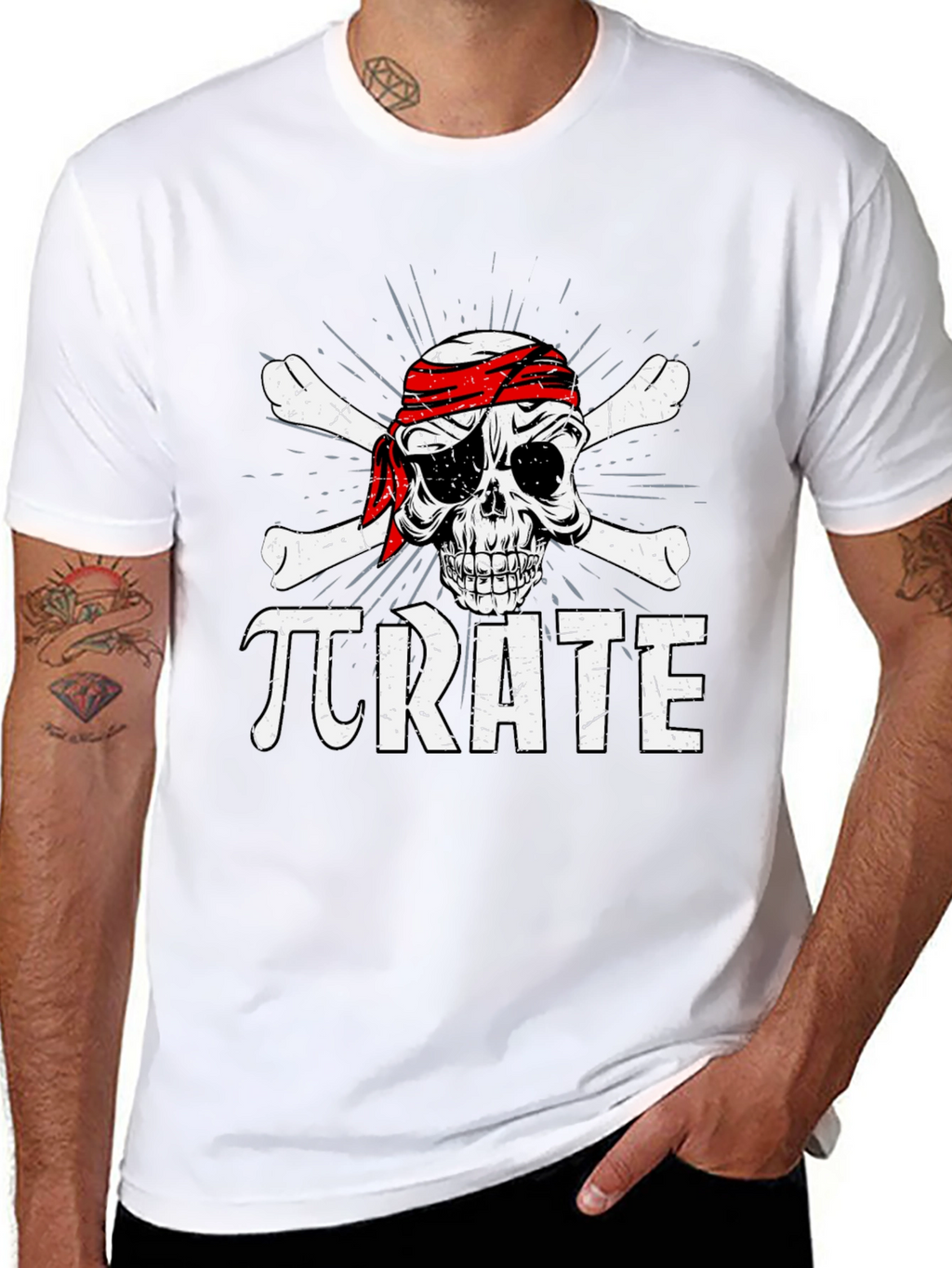 Pi-Rate T-Shirt Skull & Crossbones Funny Math Tee