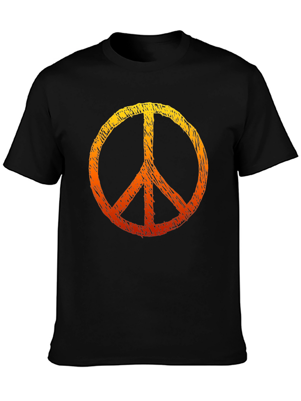 Peace Sign Graphic Tee - Black Cotton T-Shirt