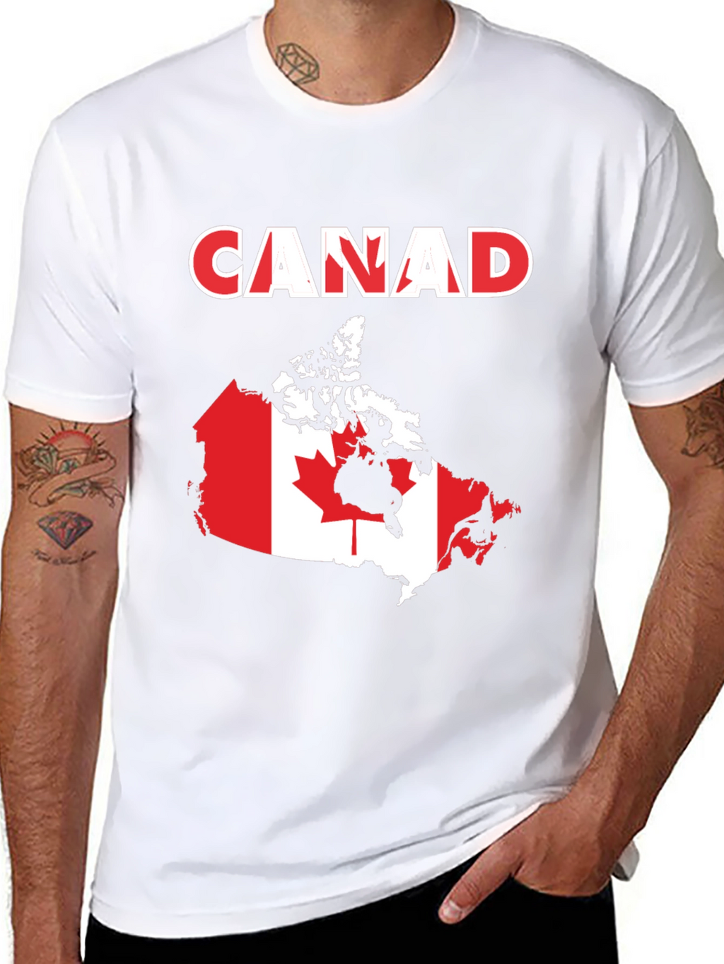 Canada Flag Map T-Shirt Patriotic Pride Tee