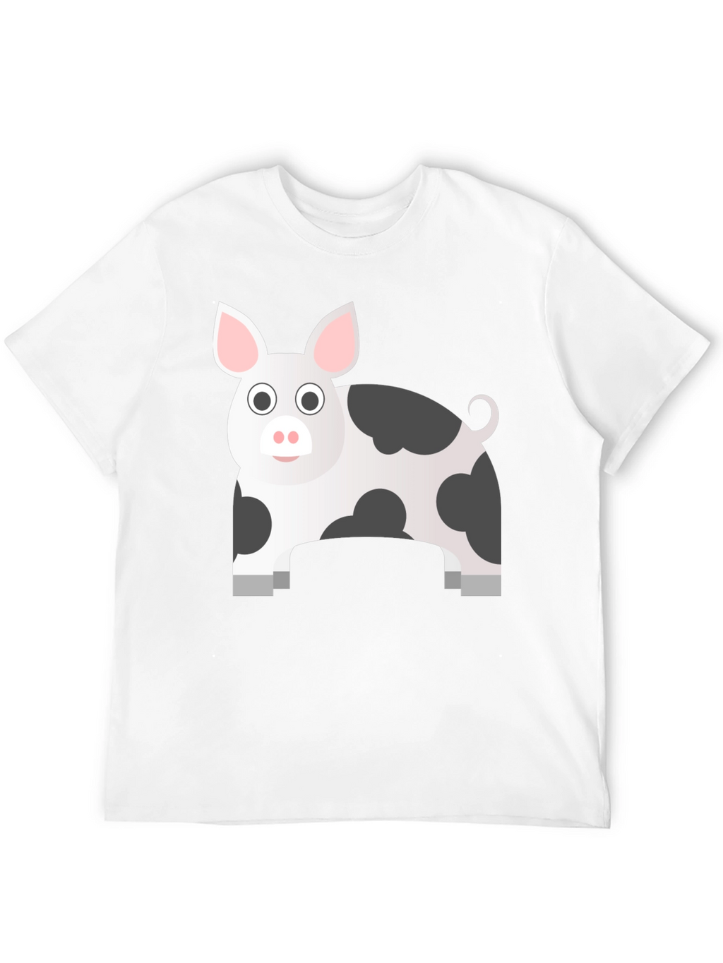 Pig Cartoon Graphic Black T-Shirt