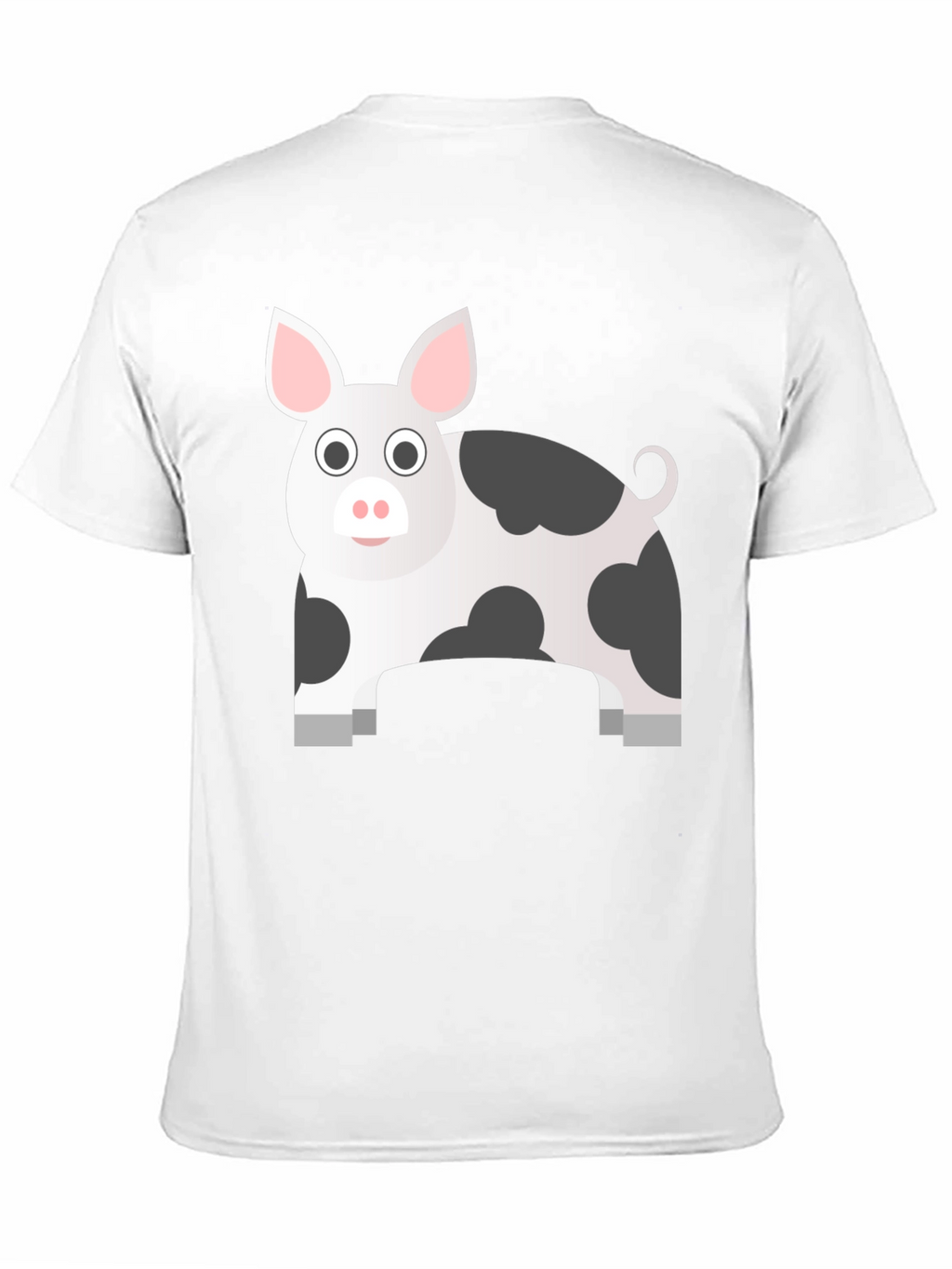 Pig Cartoon Graphic Black T-Shirt