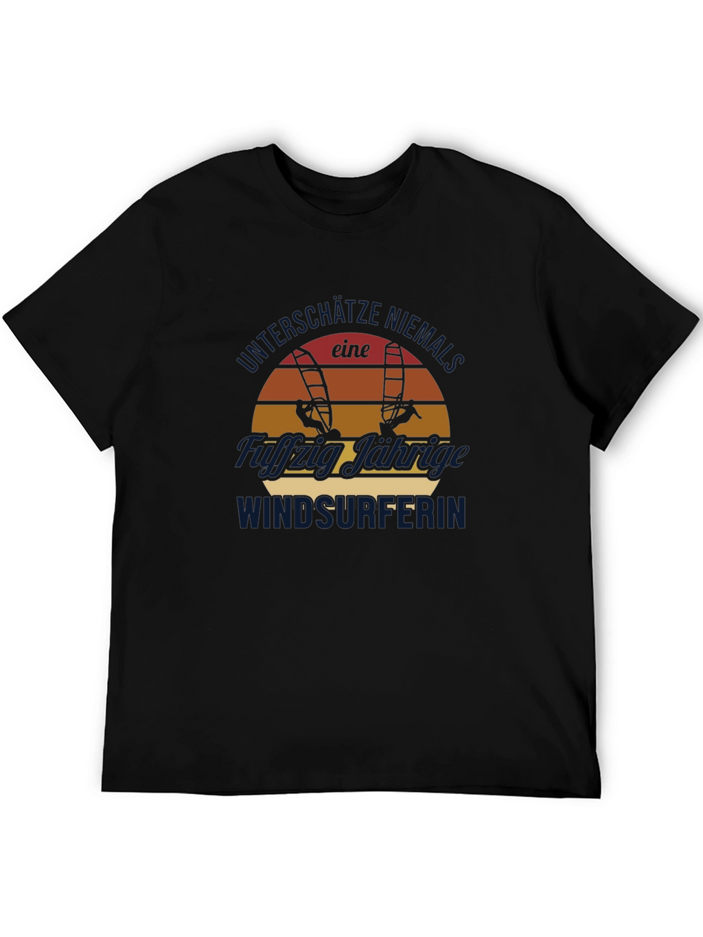 Windsurfer Sunset Graphic Tee - Black Cotton
