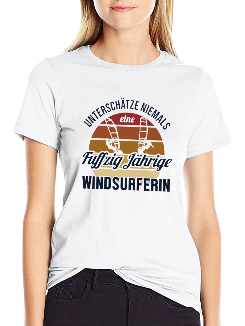 Windsurfer Sunset Graphic Tee - Black Cotton
