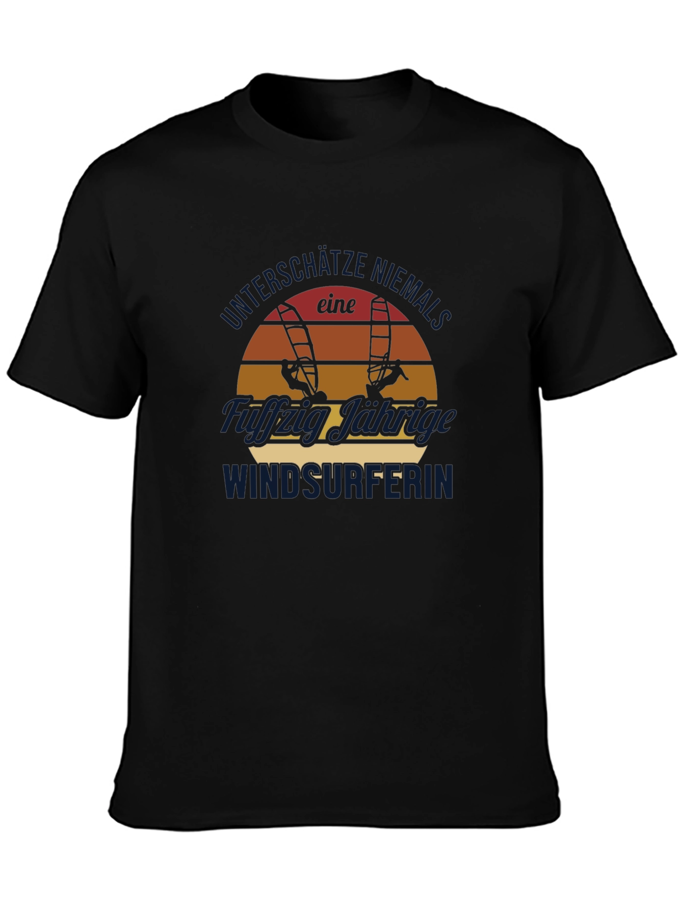 Windsurfer Sunset Graphic Tee - Black Cotton