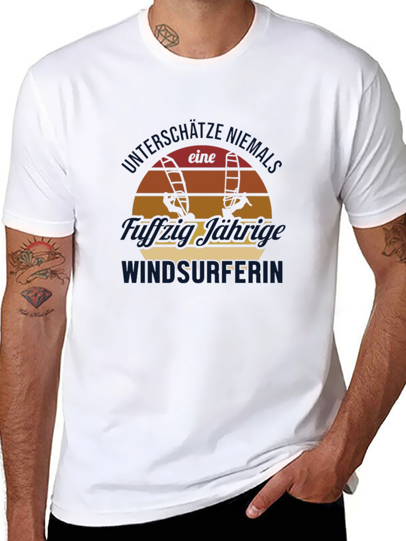 Windsurfer Sunset Graphic Tee - Black Cotton