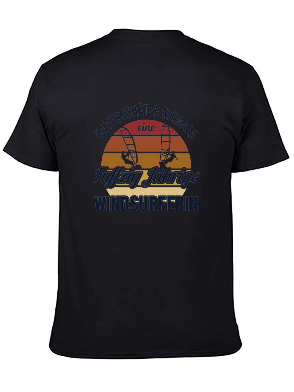 Windsurfer Sunset Graphic Tee - Black Cotton