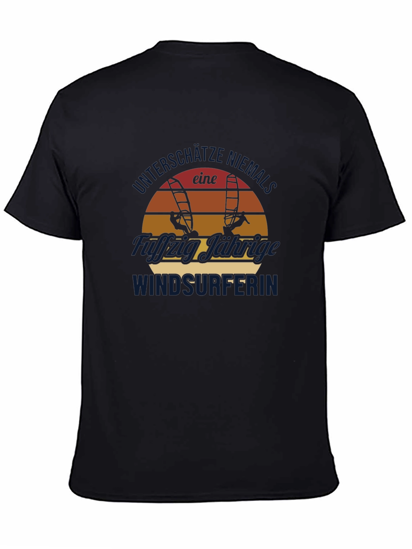 Windsurfer Sunset Graphic Tee - Black Cotton