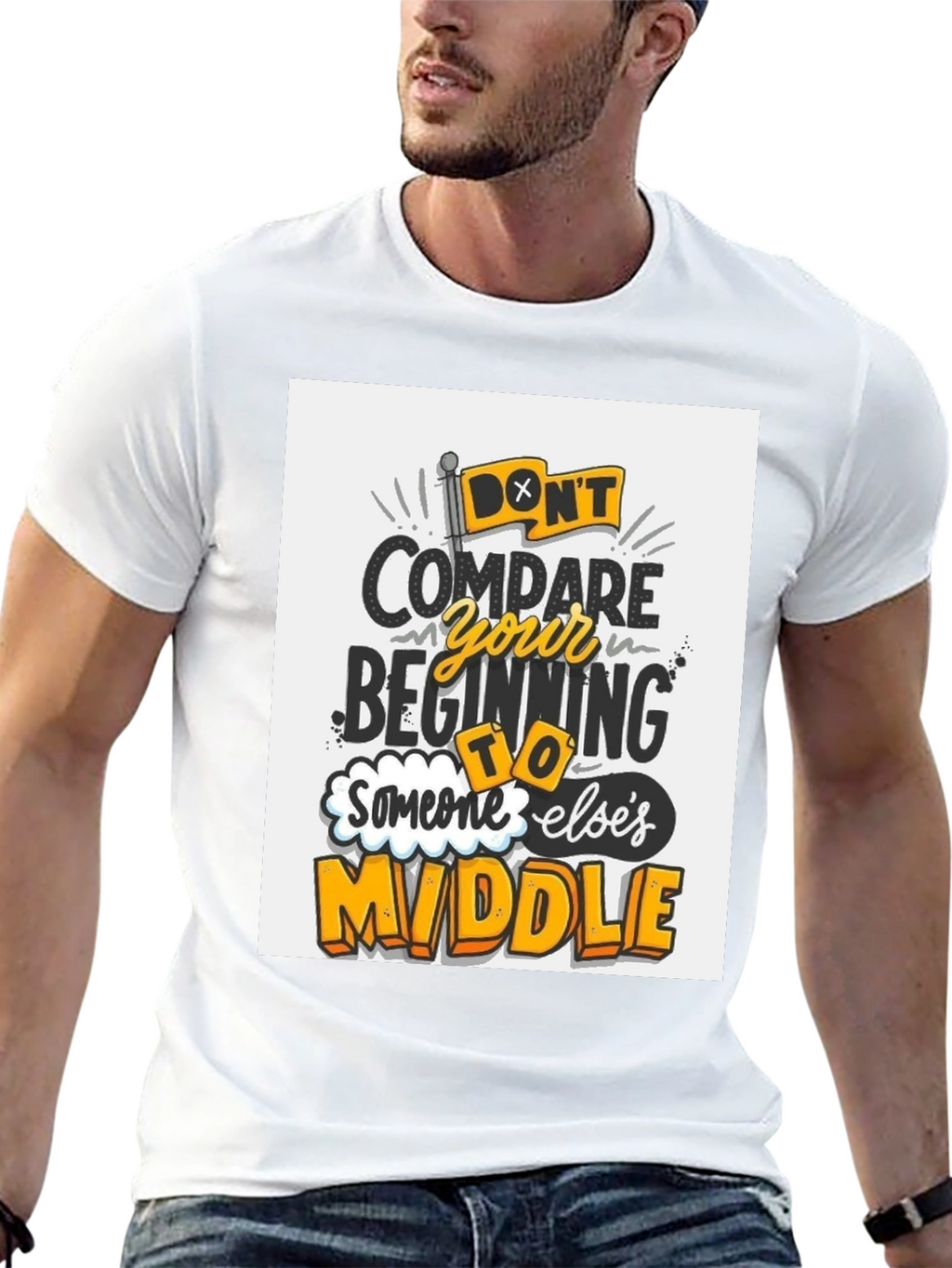 Inspirational Graphic Tee - Dont Compare Beginning to Middle
