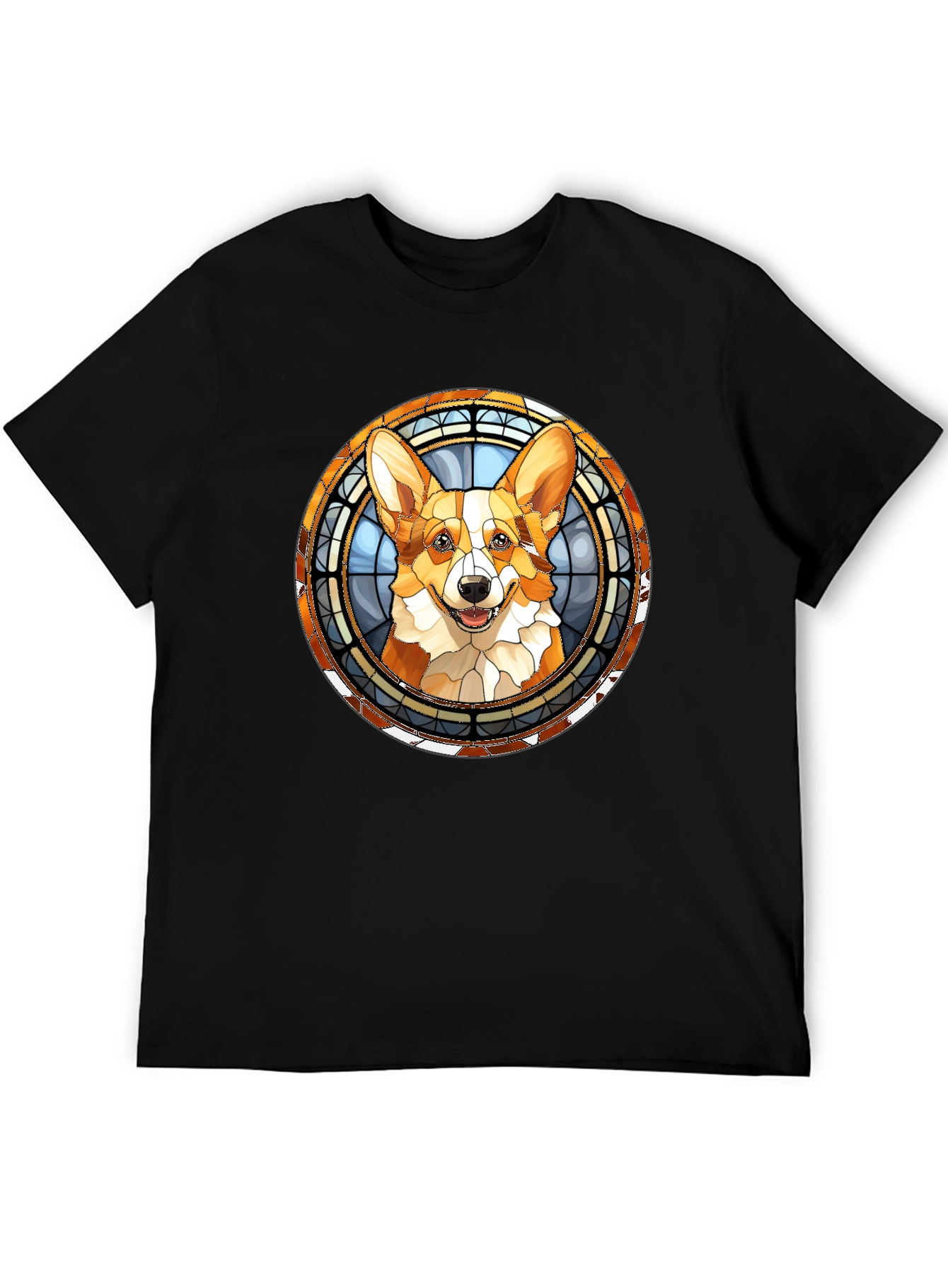 Corgi Stained Glass T-Shirt - Unique Dog Lover Tee