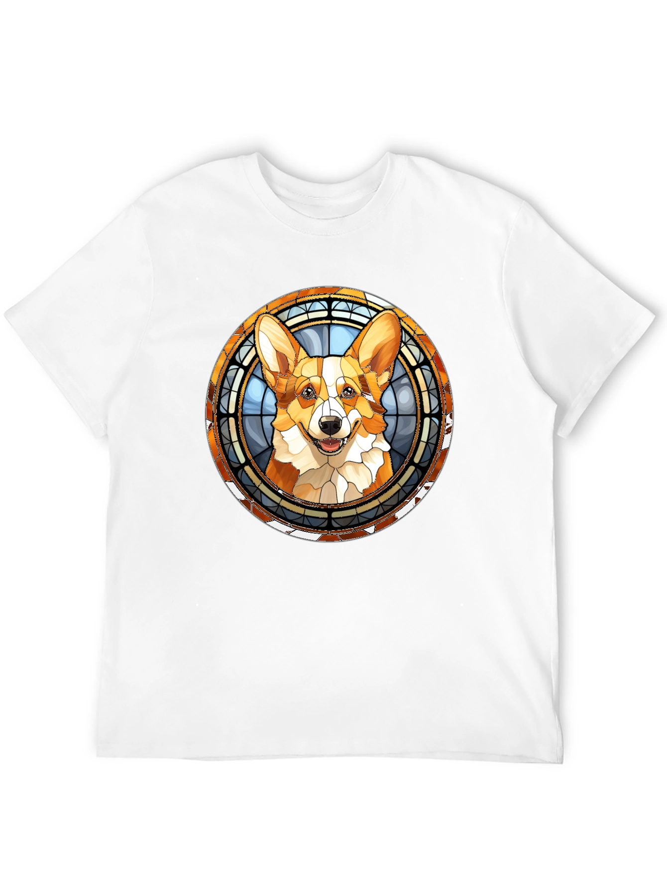 Corgi Stained Glass T-Shirt - Unique Dog Lover Tee