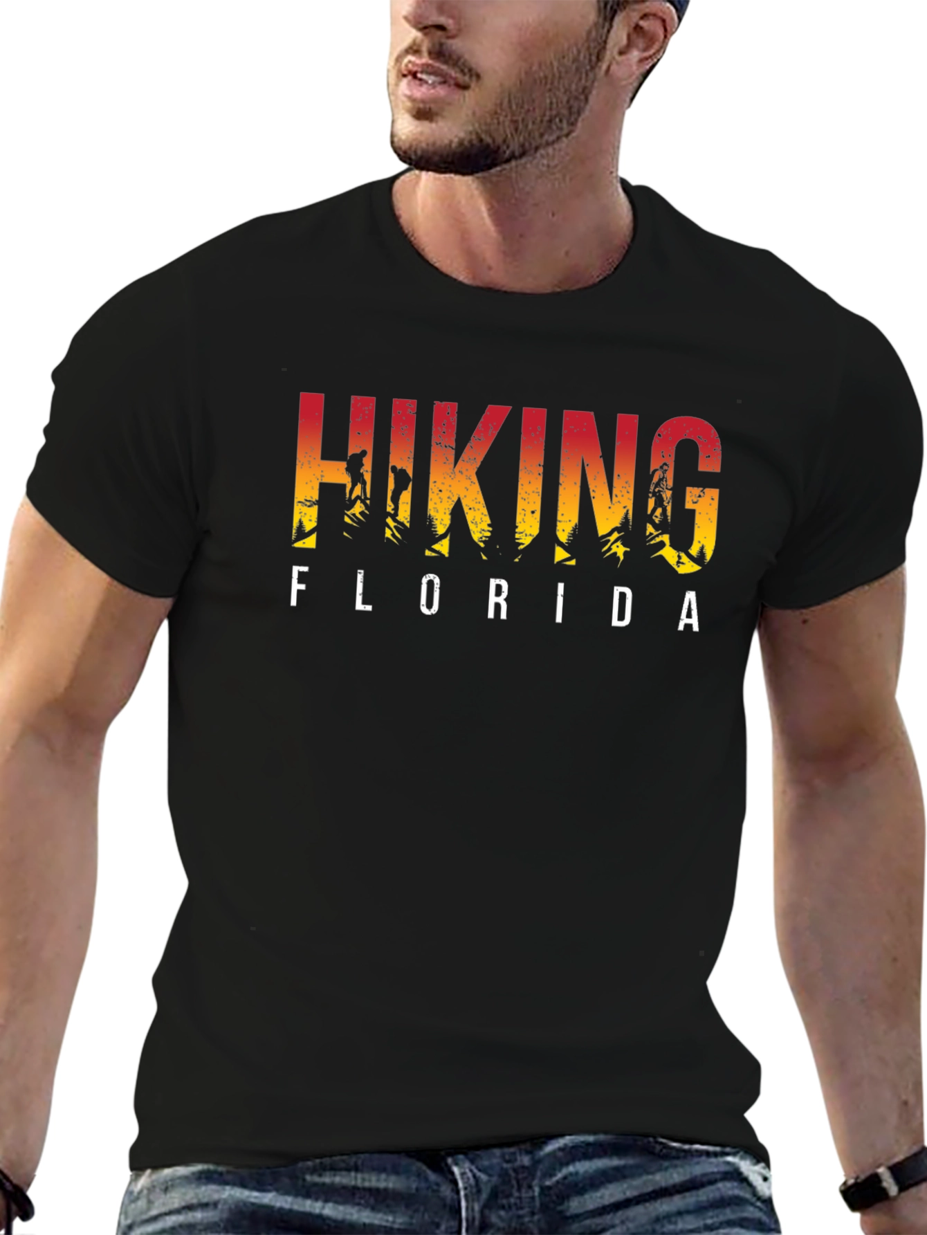 Hiking Florida Black T-Shirt Graphic Tee
