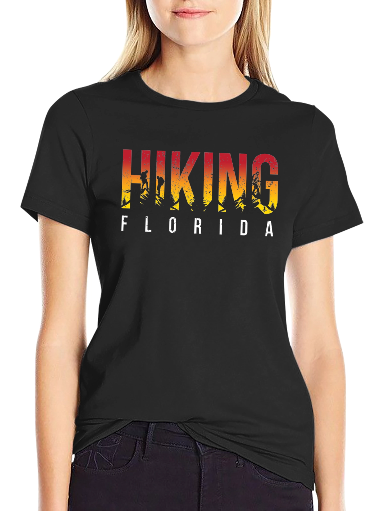 Hiking Florida Black T-Shirt Graphic Tee
