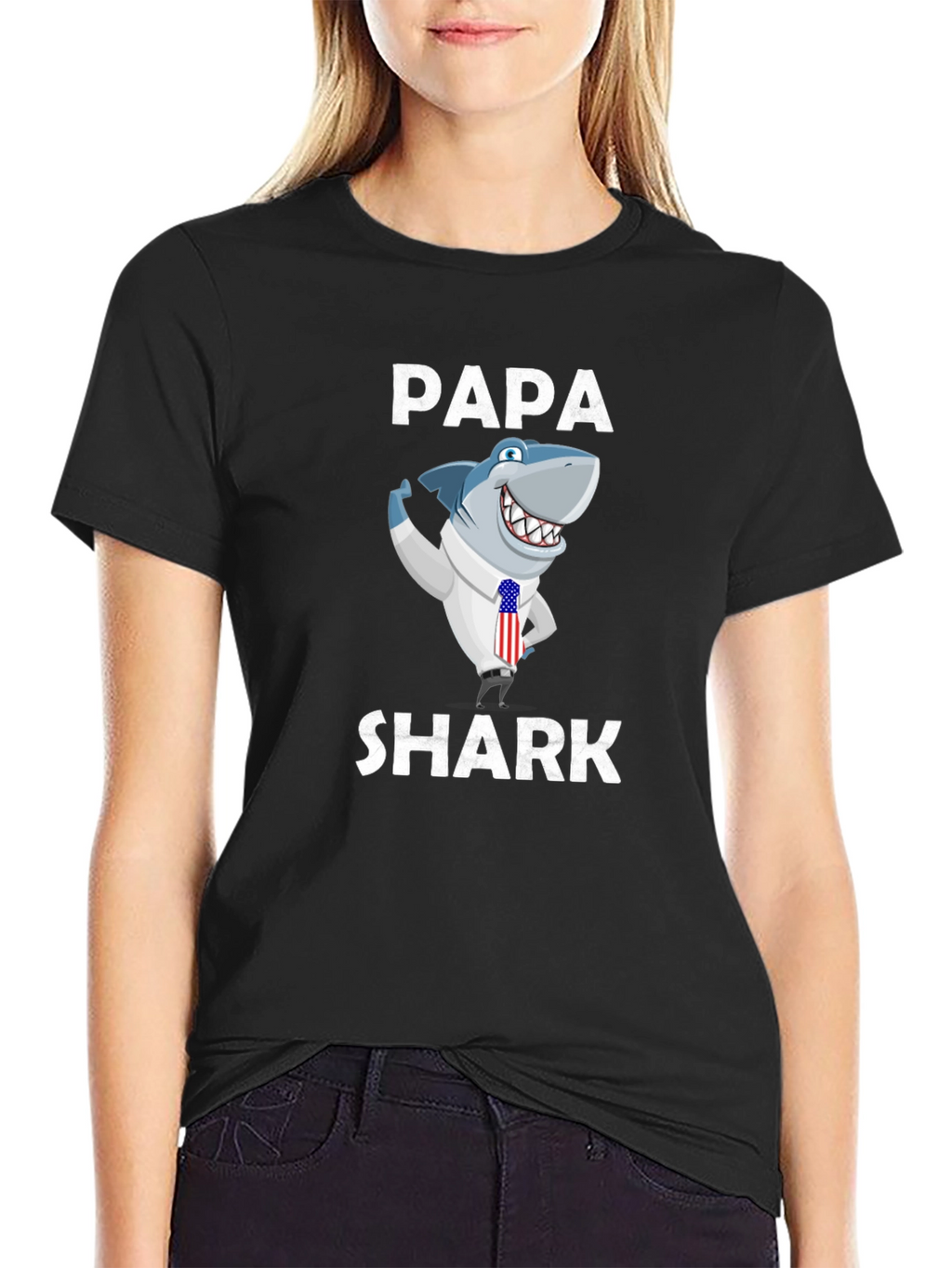 Papa Shark Graphic Tee - Novelty Shirt