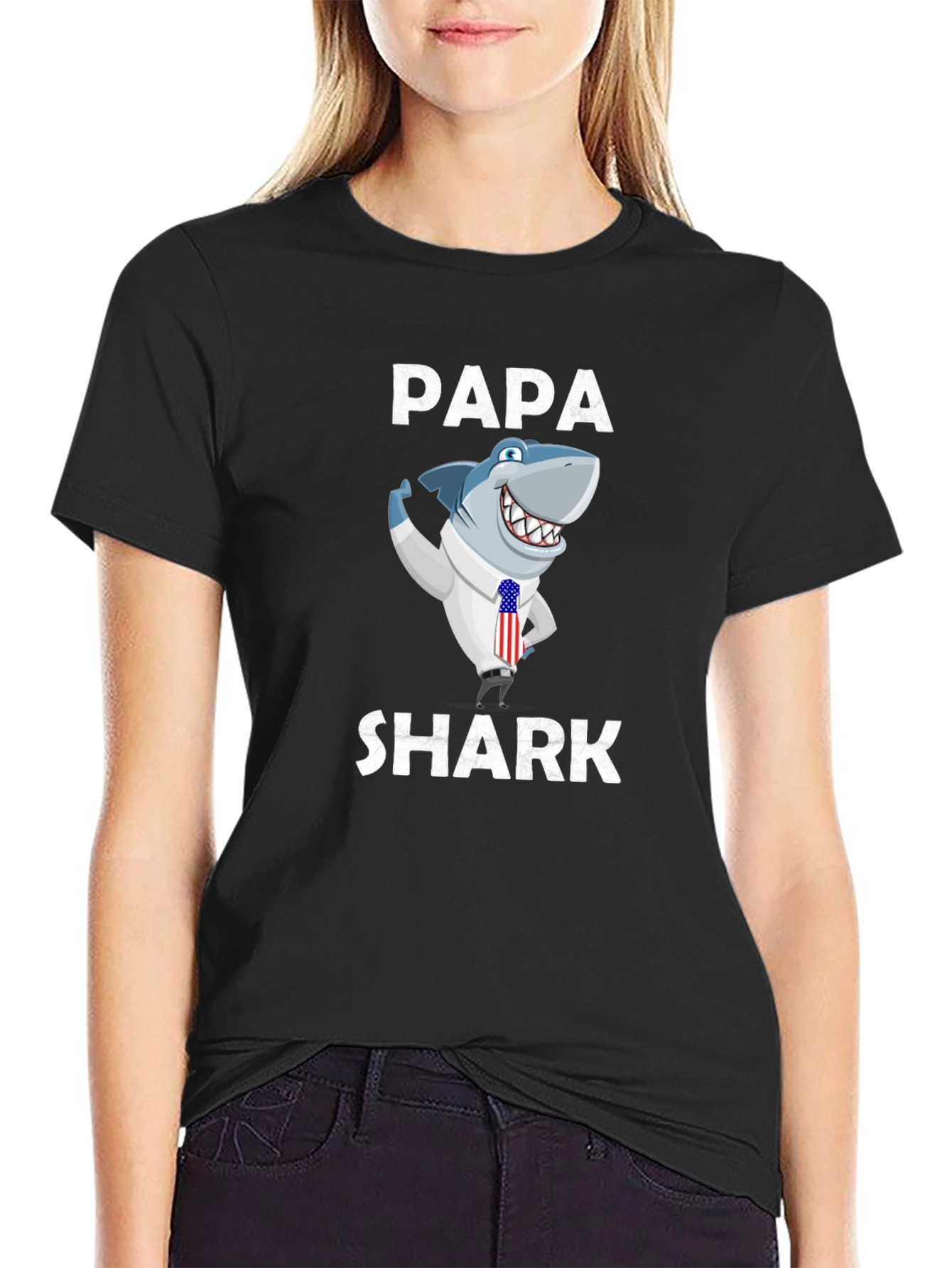 Papa Shark Graphic Tee - Novelty Shirt