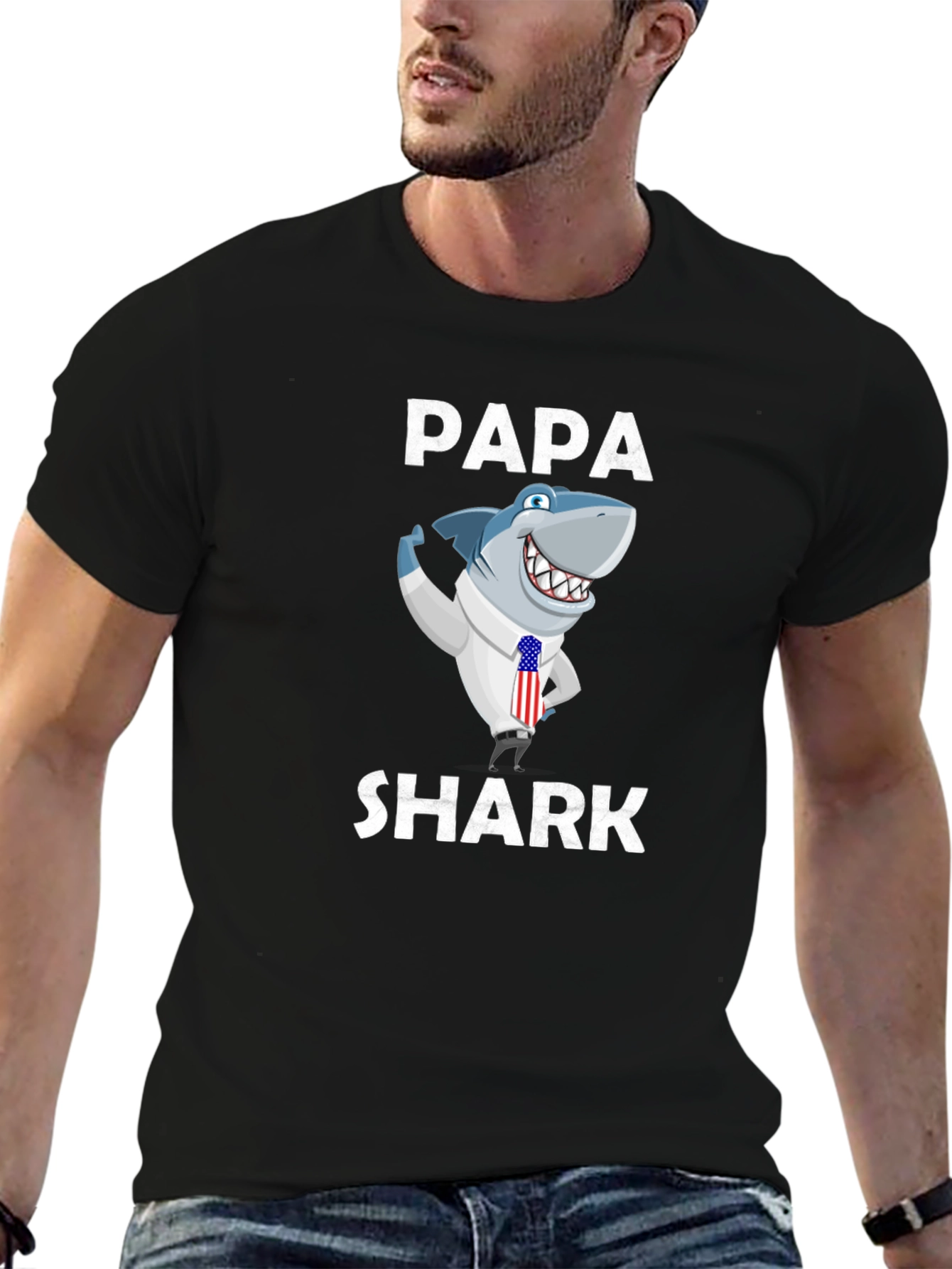 Papa Shark Graphic Tee - Novelty Shirt