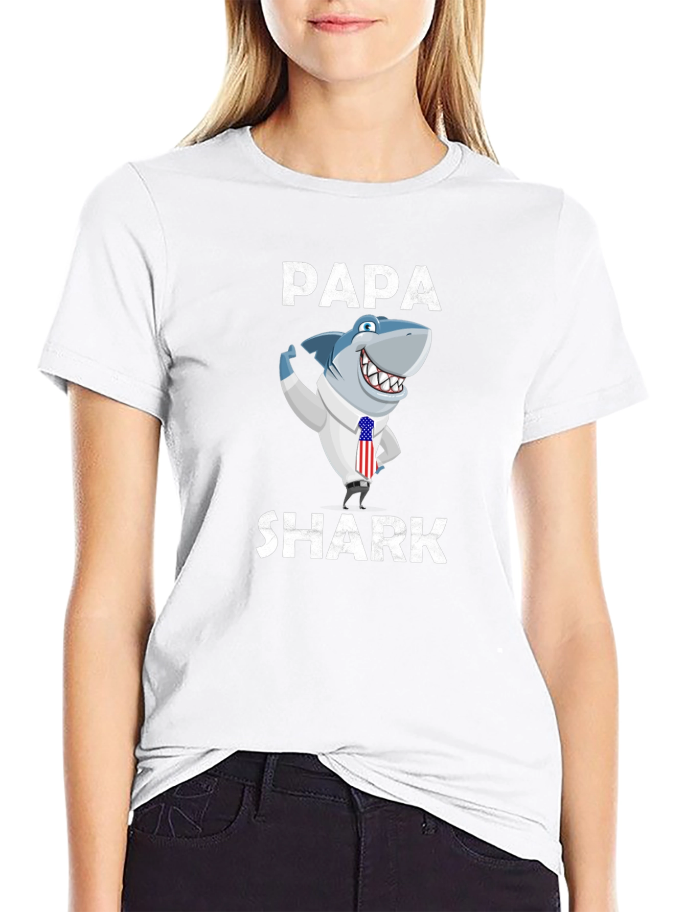 Papa Shark Graphic Tee - Novelty Shirt
