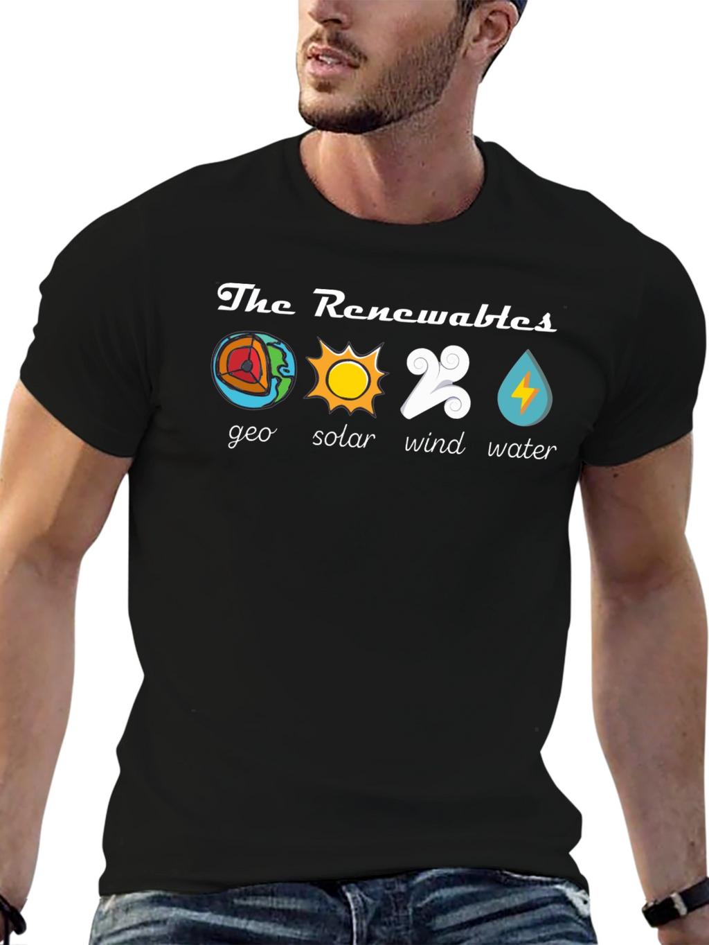 Renewable Energy T-Shirt - Geo Solar Wind Water