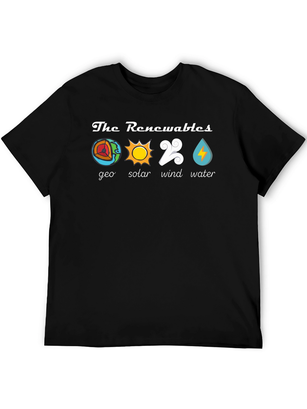 Renewable Energy T-Shirt - Geo Solar Wind Water