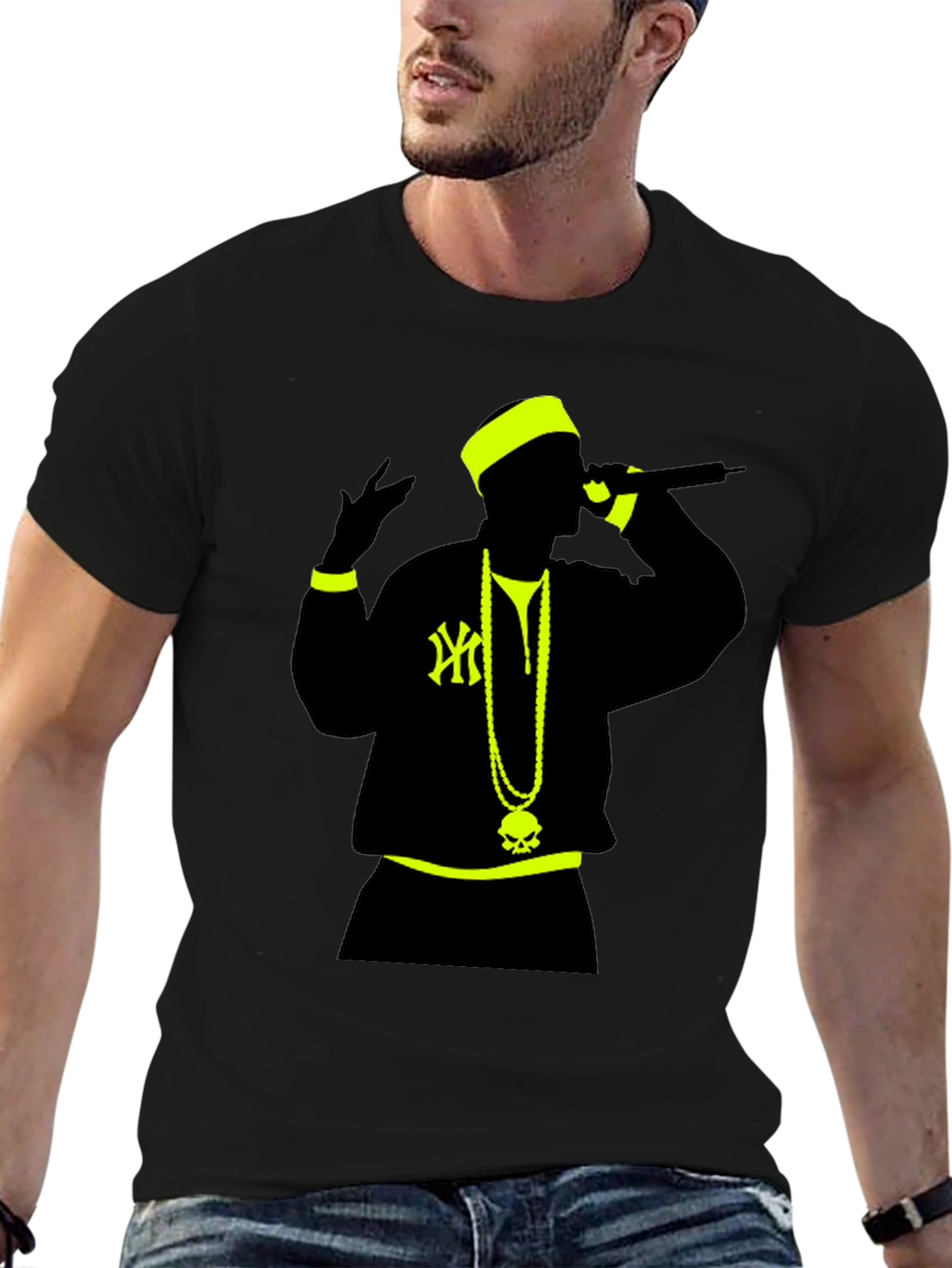 Hip Hop Icon Graphic Tee - Black