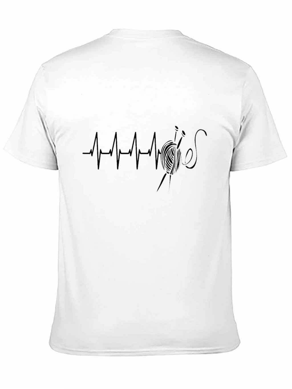 Knitting Heartbeat T-Shirt - Black